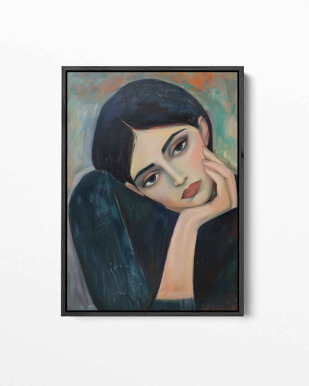 Dromerige portretstudie Kunstwerk