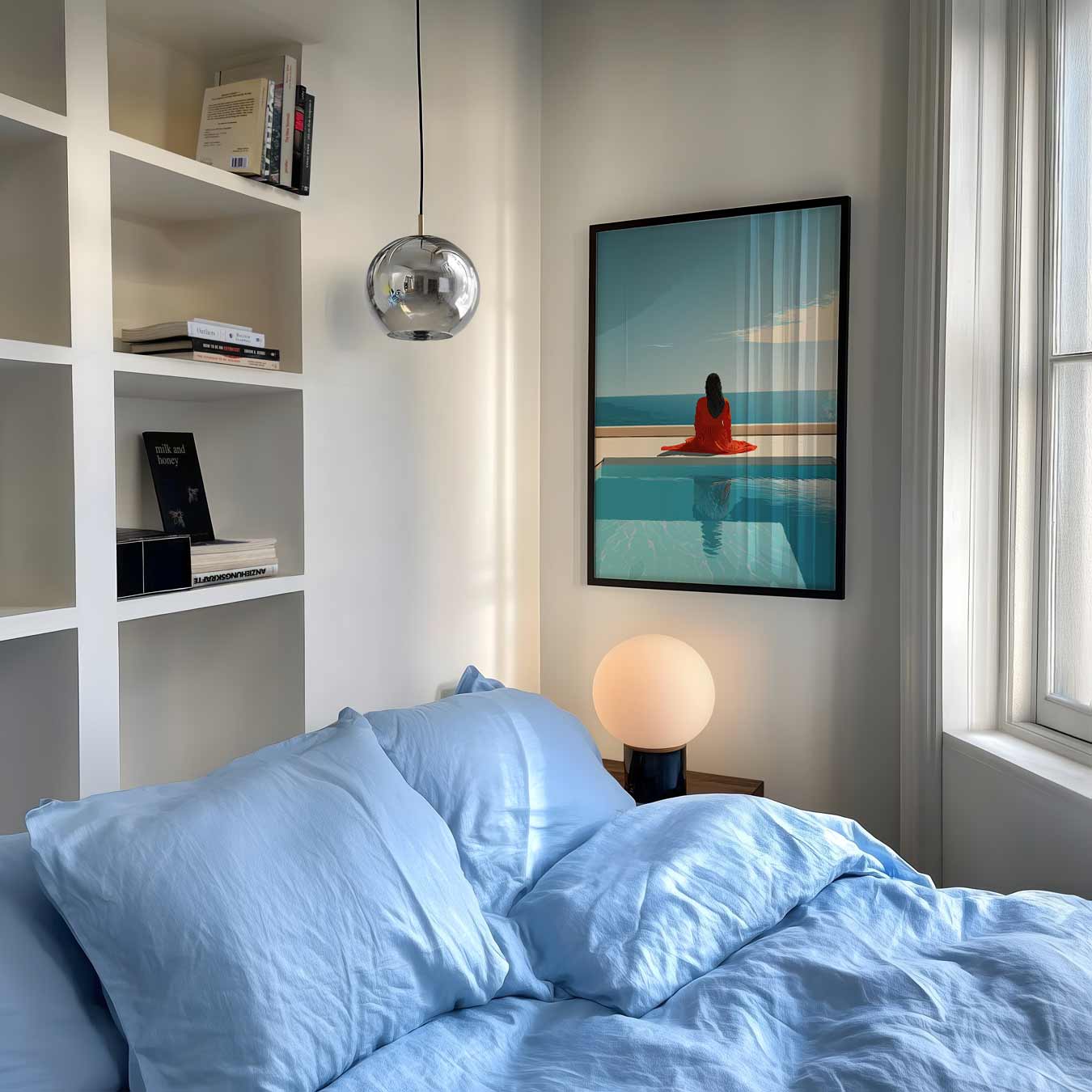 Dagdromen bij het Zwembad Poster-WallArtistic