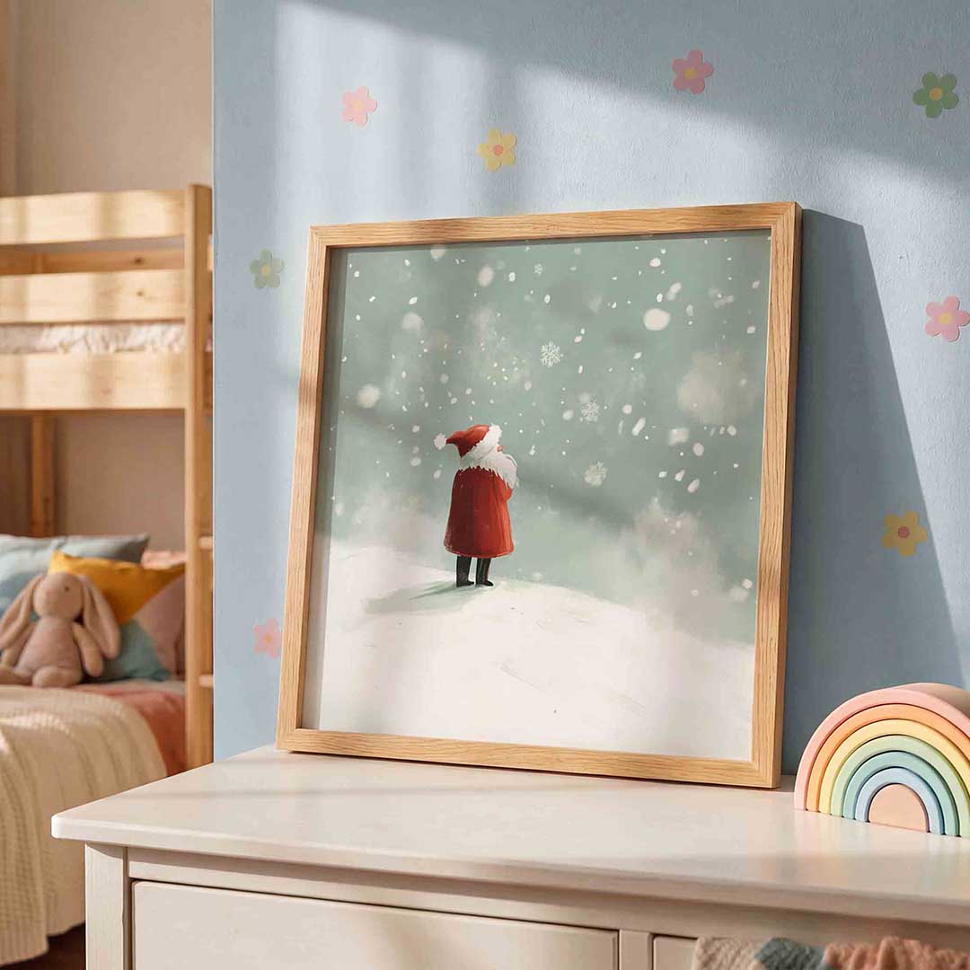 Sneeuwlandschap met figuur Poster