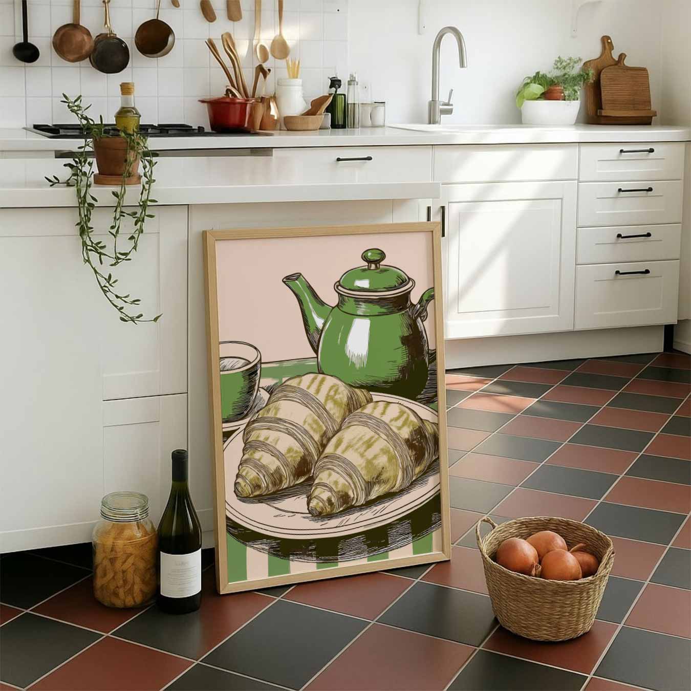 Franse Ontbijt Charme Poster-WallArtistic