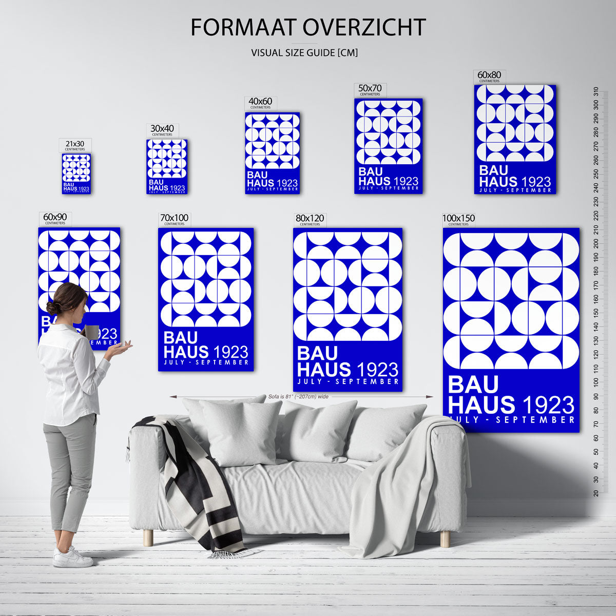 Cirkelpatroon blauw Poster