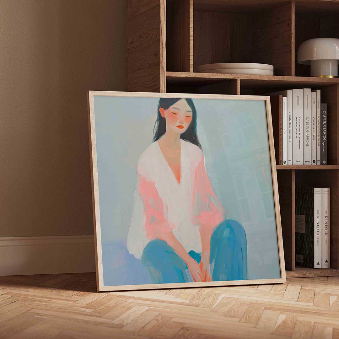 Vrouw in pasteltinten Poster
