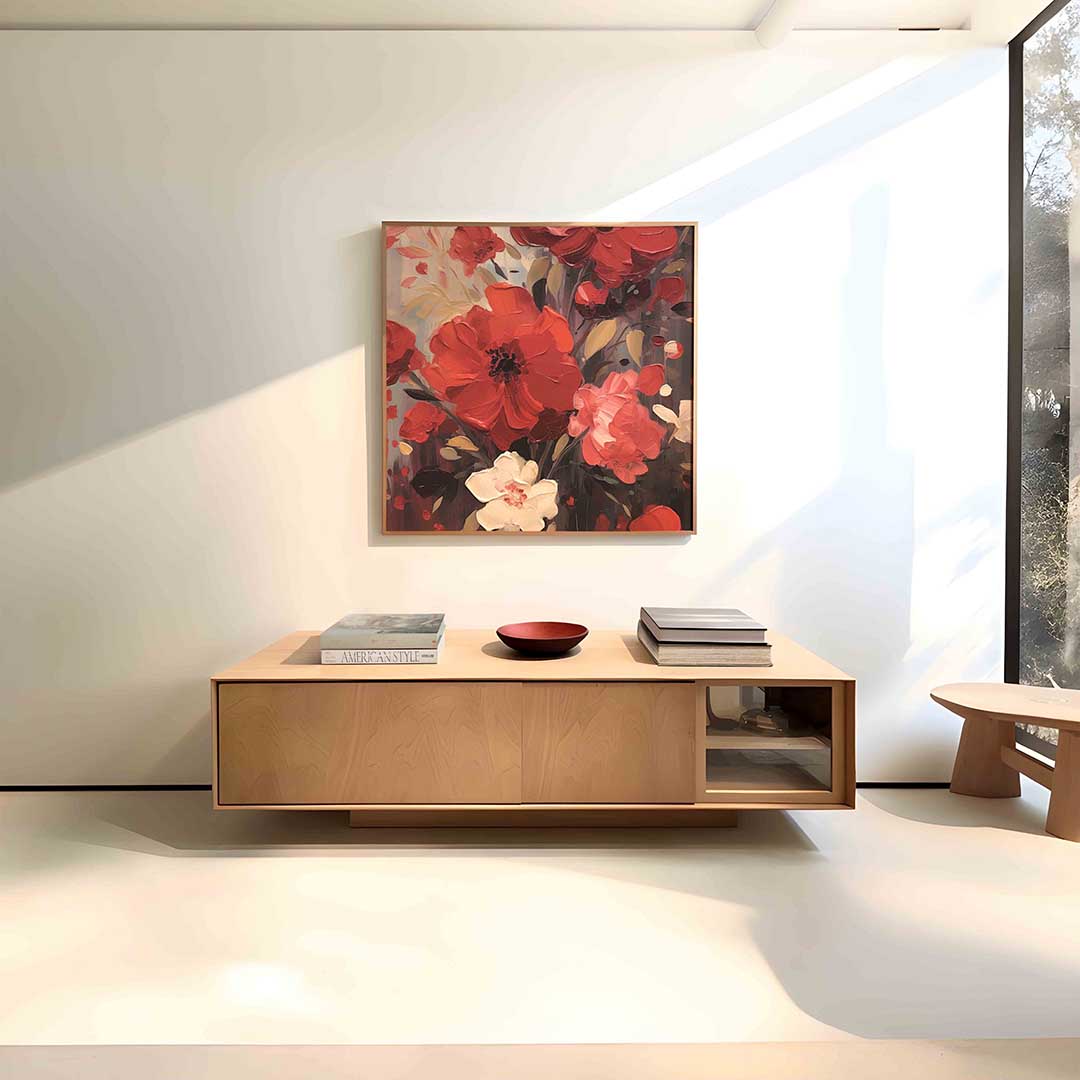 Rode bloemen Poster