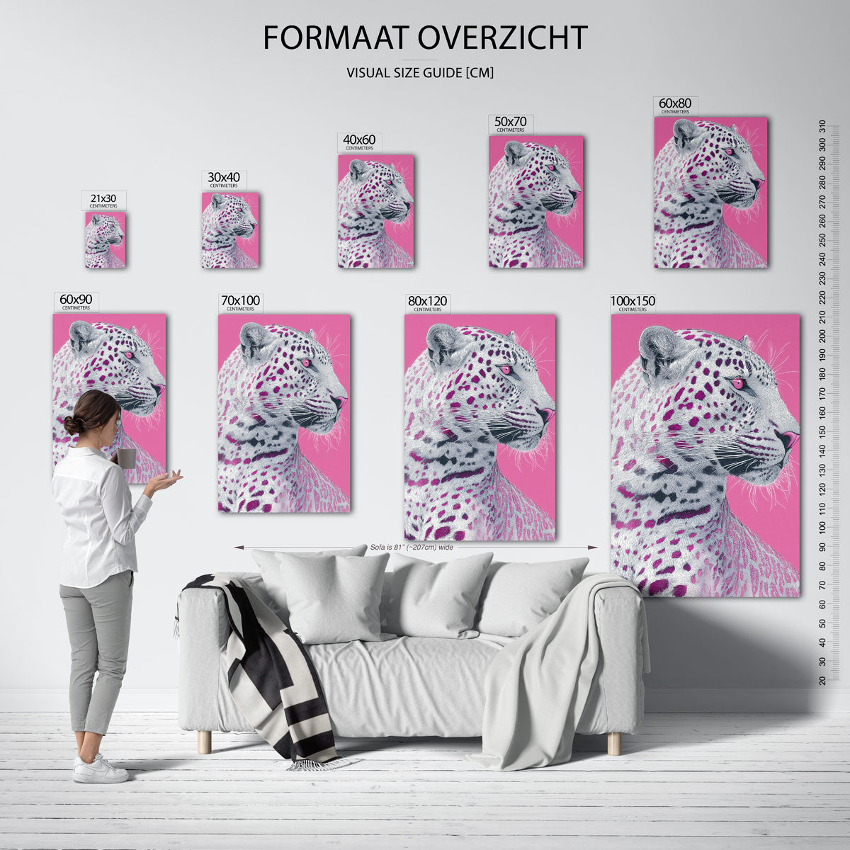Luipaard op roze Poster