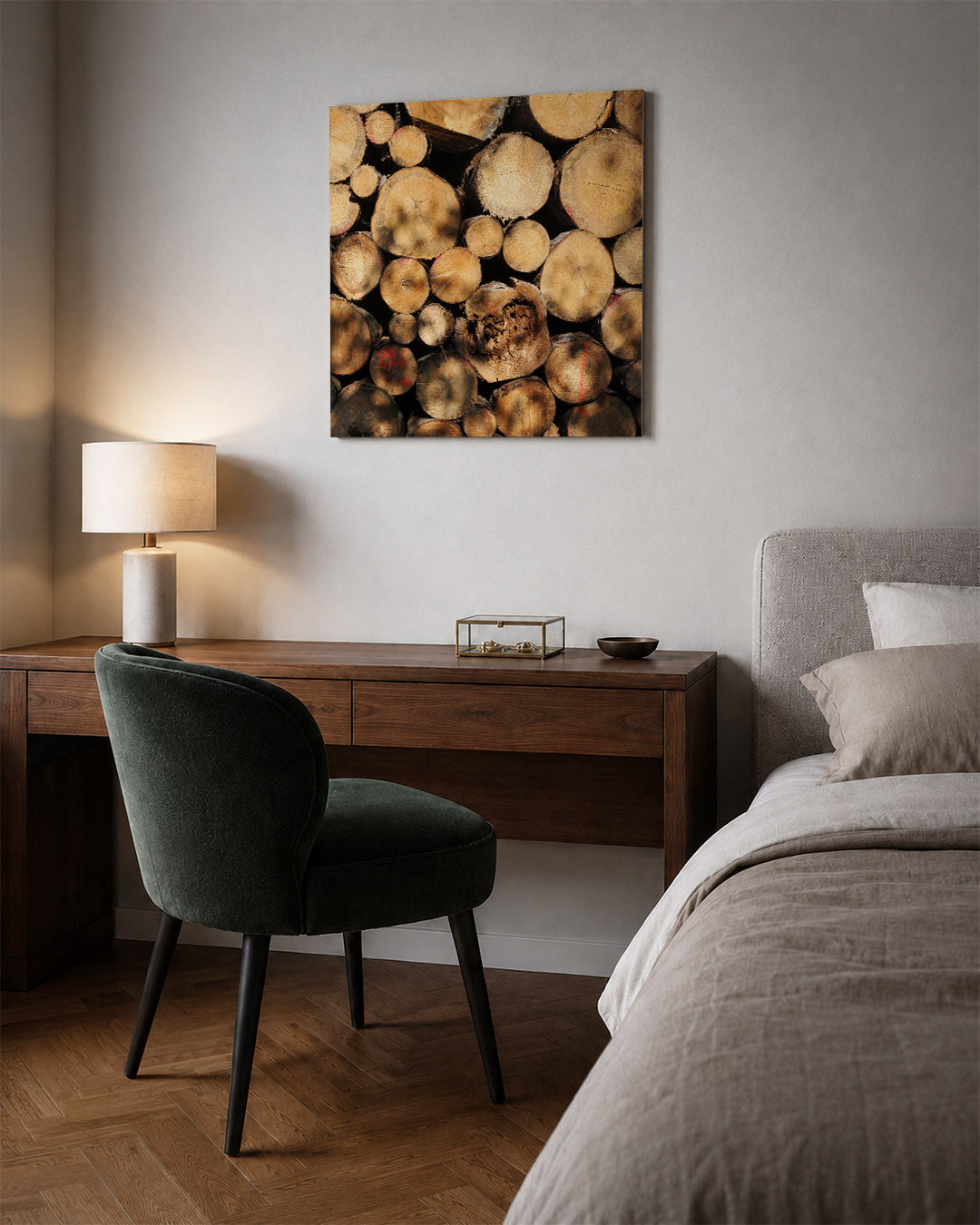 Houtstapel textuur Kunstwerk