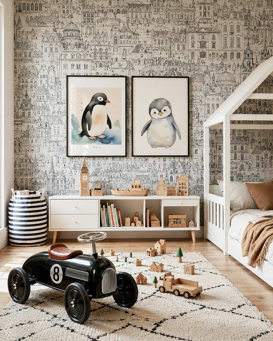 Zachte pinguïn vormen Posterset