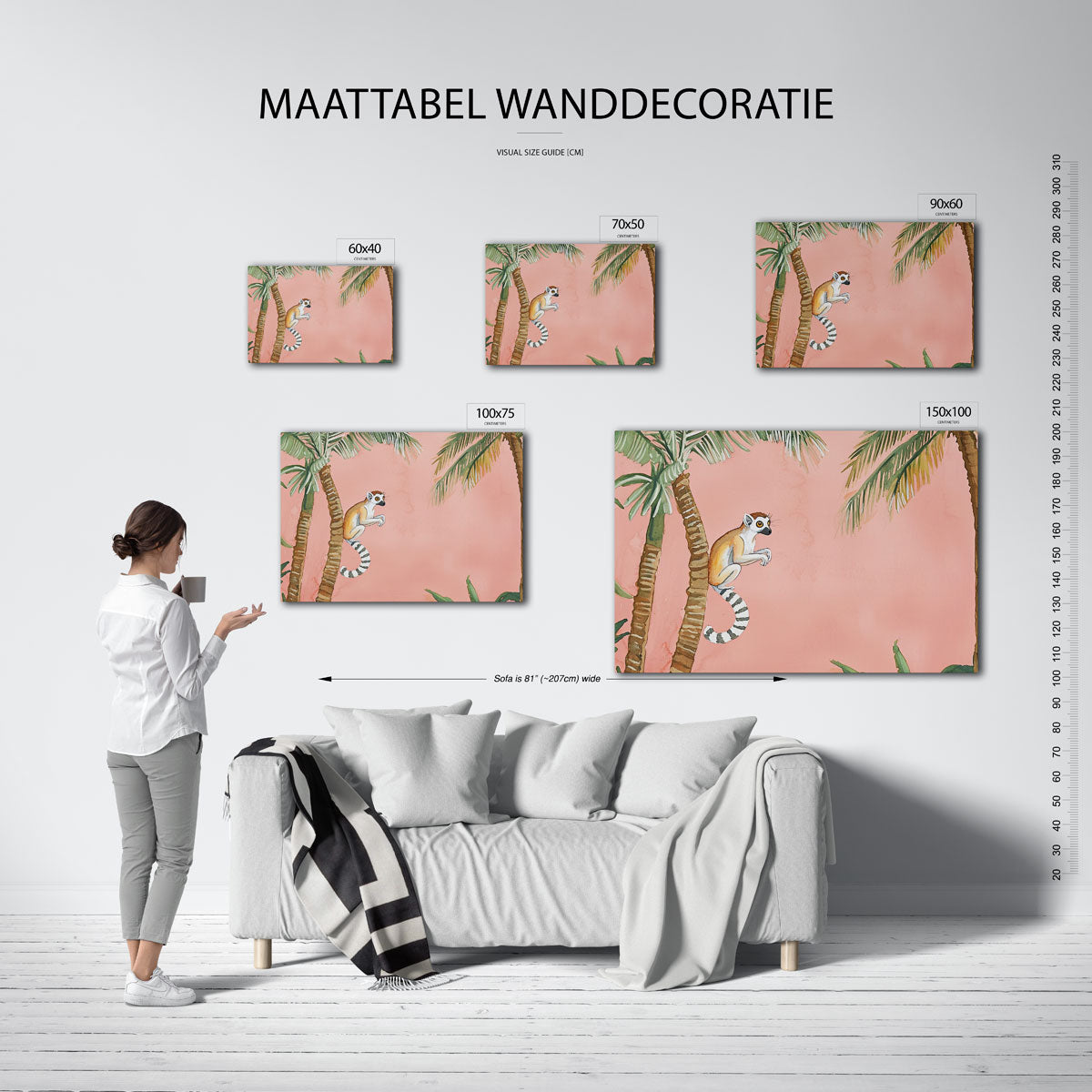 Tropische lemur Kunstwerk