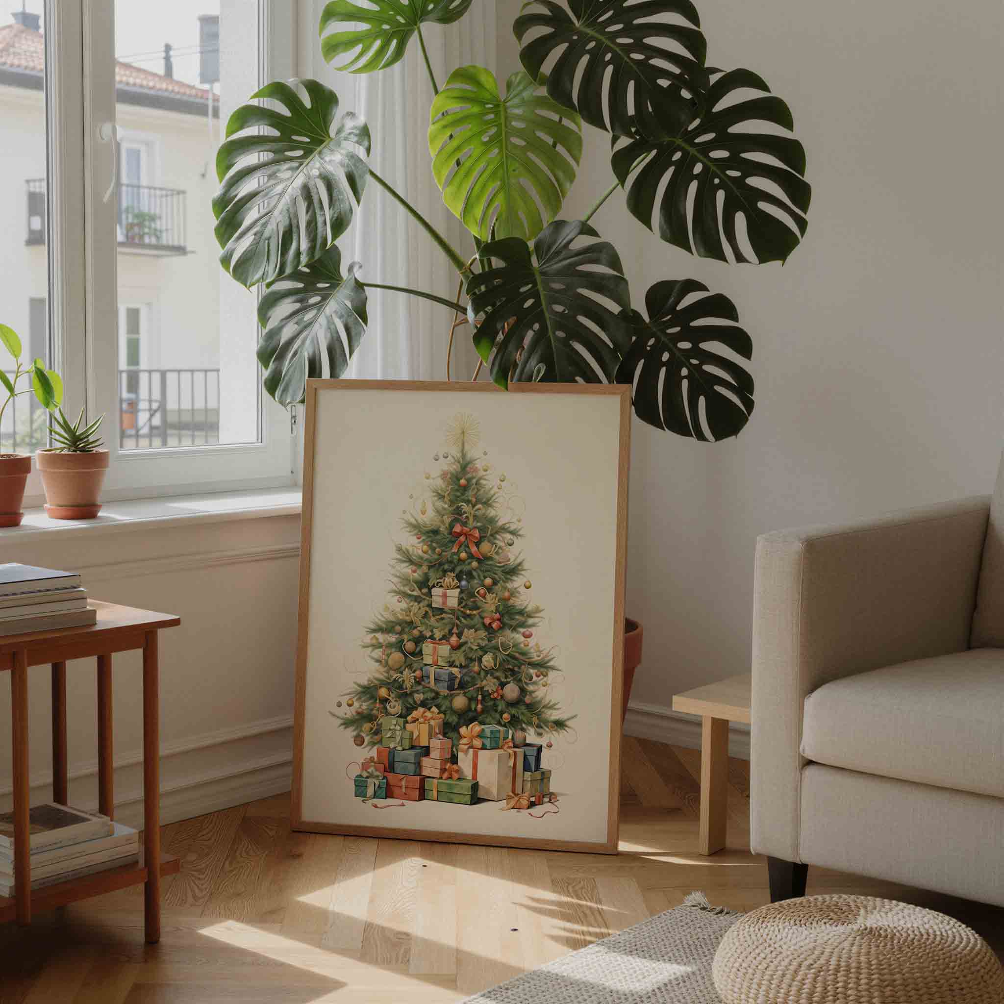 Kerstboom met cadeaus Poster