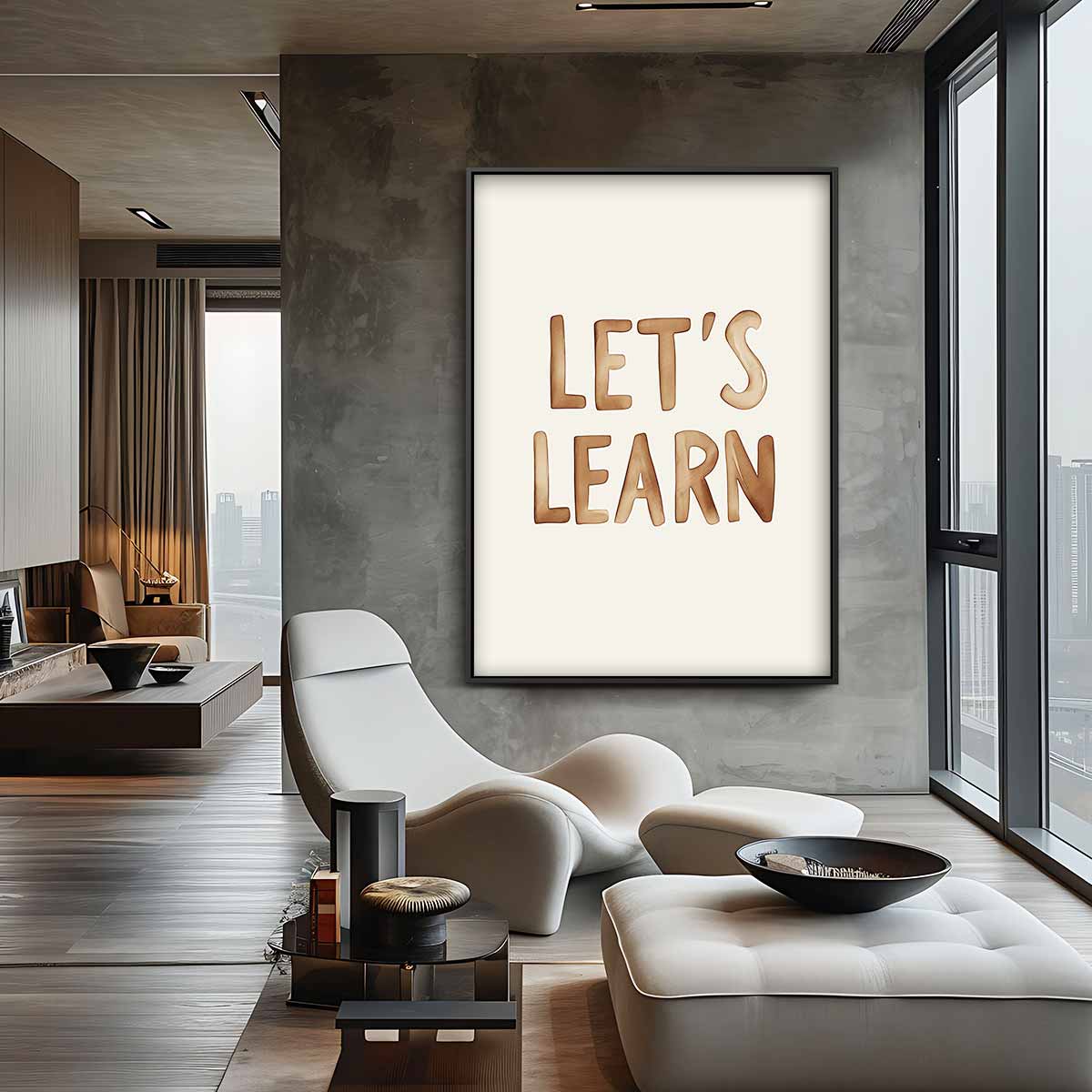 Let's Learn Inspirerende Poster Kunstwerk-canvas-dibond-plexiglas-wanddecoratie-WallArtistic