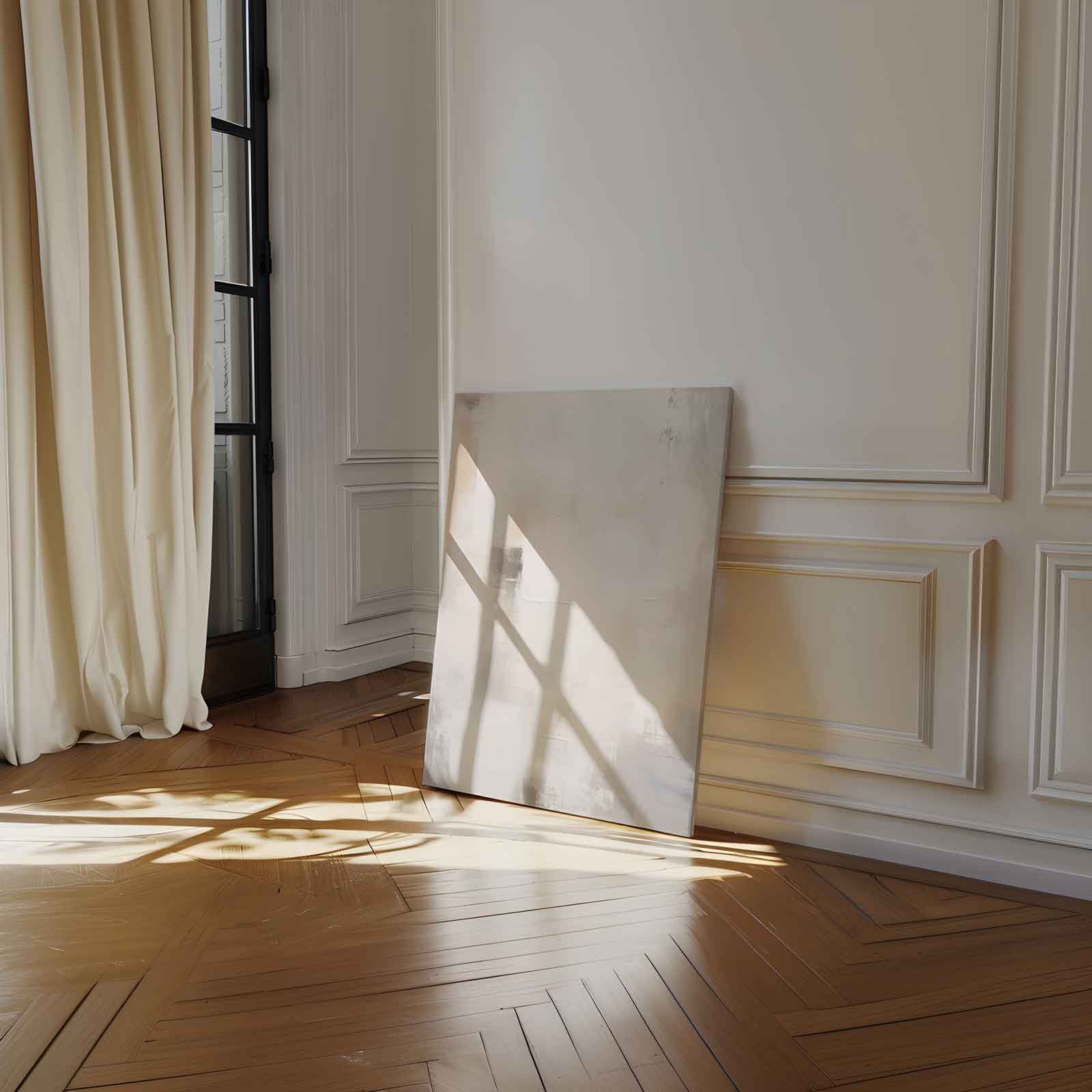 Subtiele Abstractie in Neutrale Tint Kunstwerk-canvas-dibond-plexiglas-wanddecoratie-WallArtistic