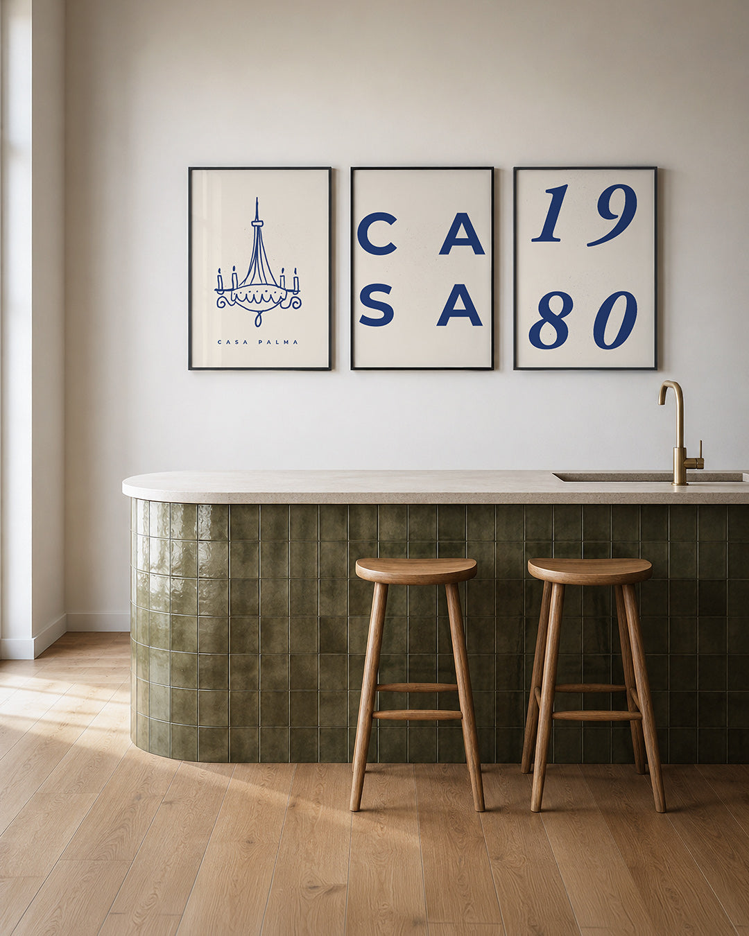 Lijnenspel kroonluchter Posterset