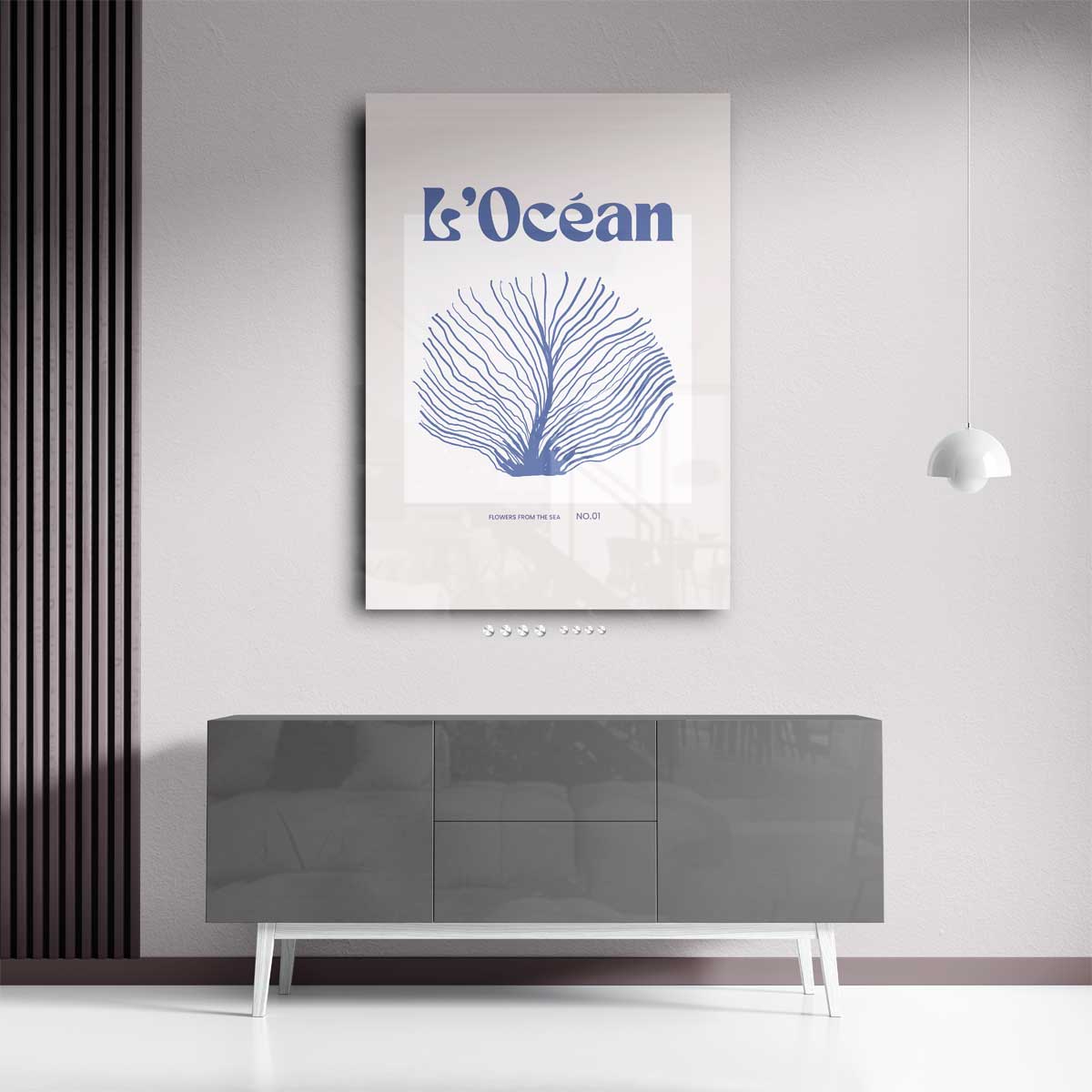 L'Océan - Bloem van de Zee Kunstwerk-canvas-dibond-plexiglas-wanddecoratie-WallArtistic