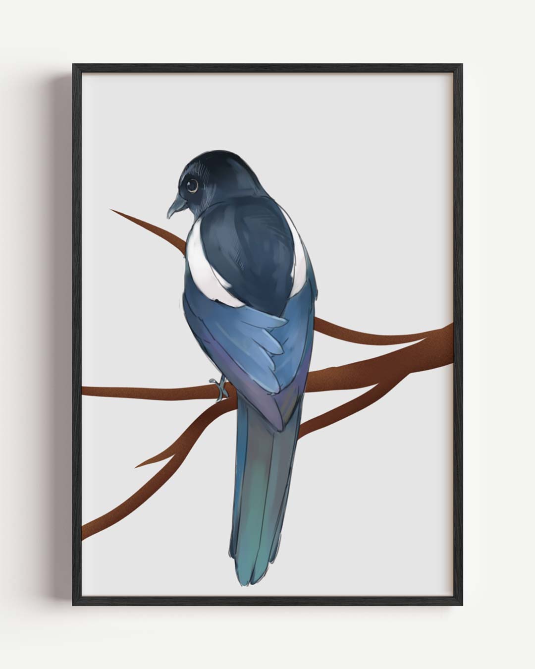 Elegante Prachtvogel op Tak Poster-WallArtistic