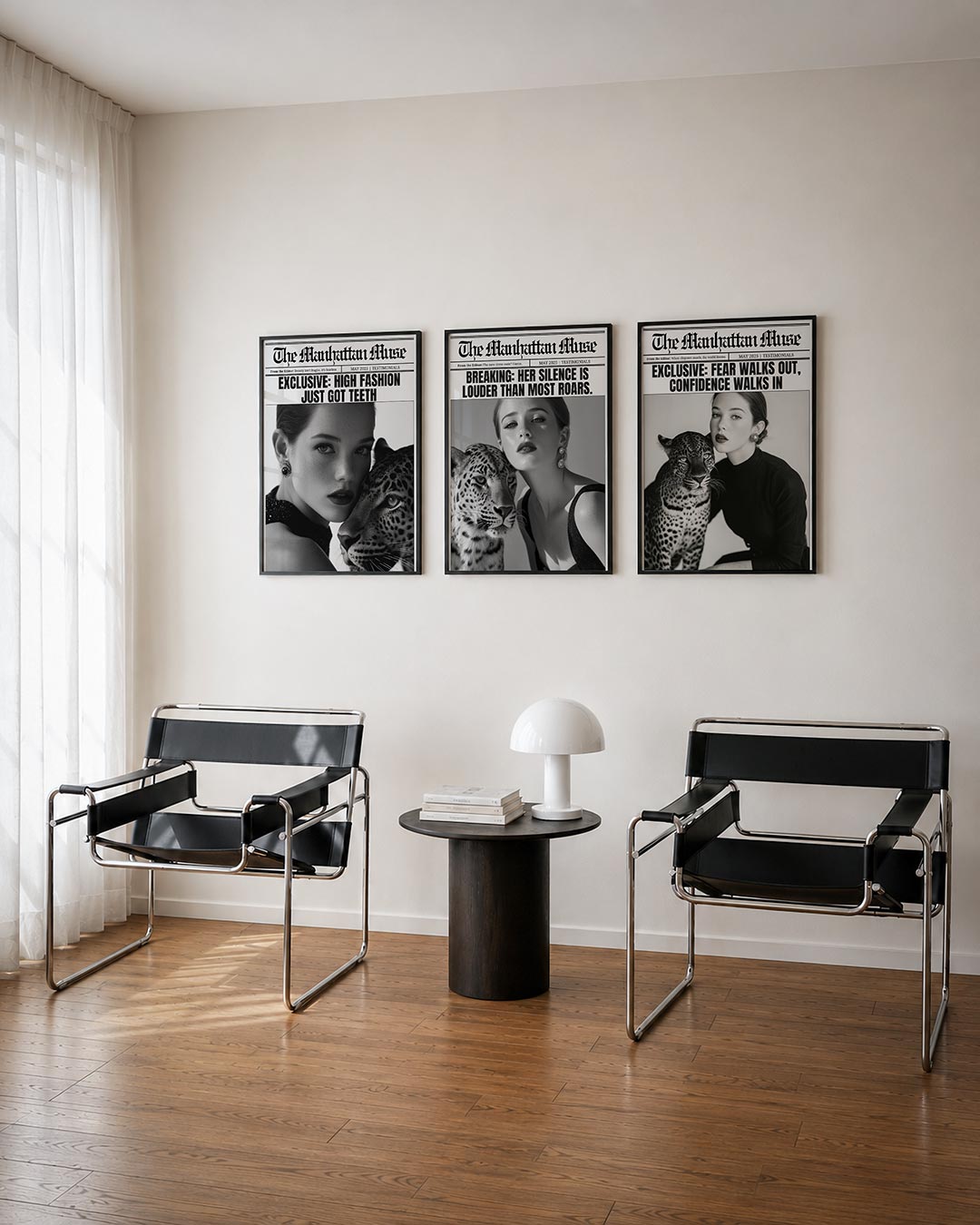 Zwart wit elegantie Posterset