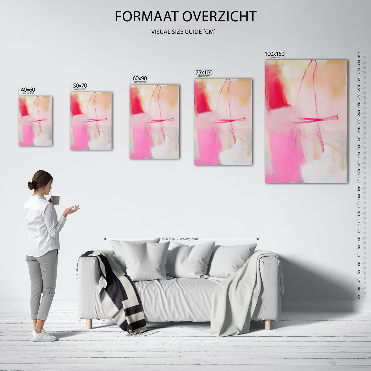 Vloeiende kleurencompositie Kunstwerk