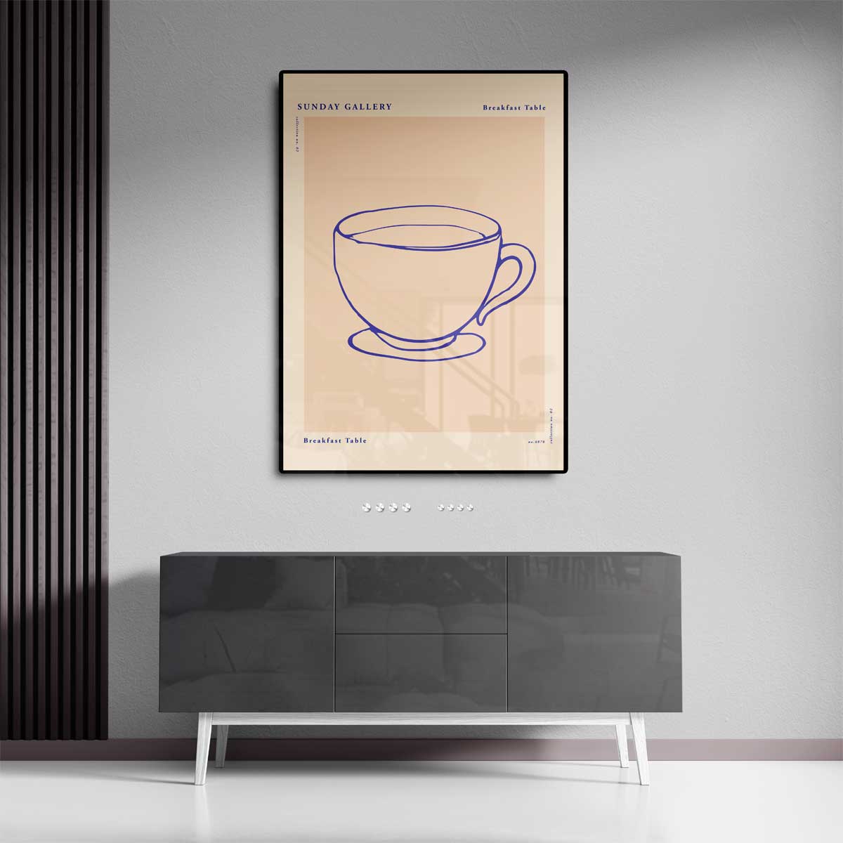 Eenvoudige Koffiemok Illustratie Kunstwerk-canvas-dibond-plexiglas-wanddecoratie-WallArtistic