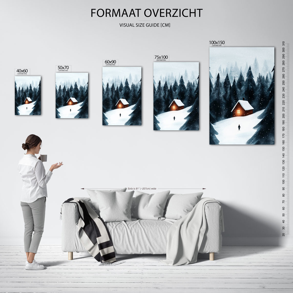Winterse boswandeling Kunstwerk