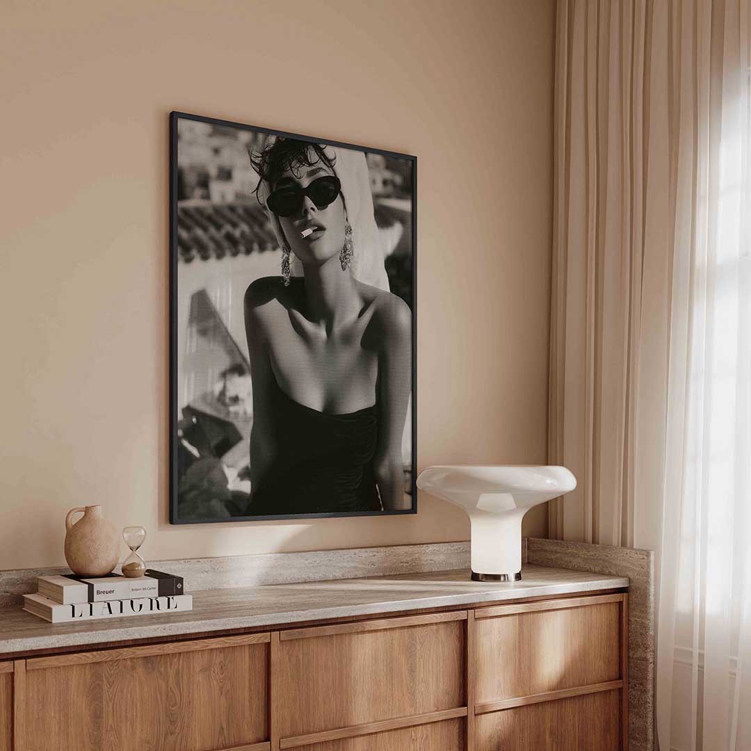 Vrouw met zonnebril Poster