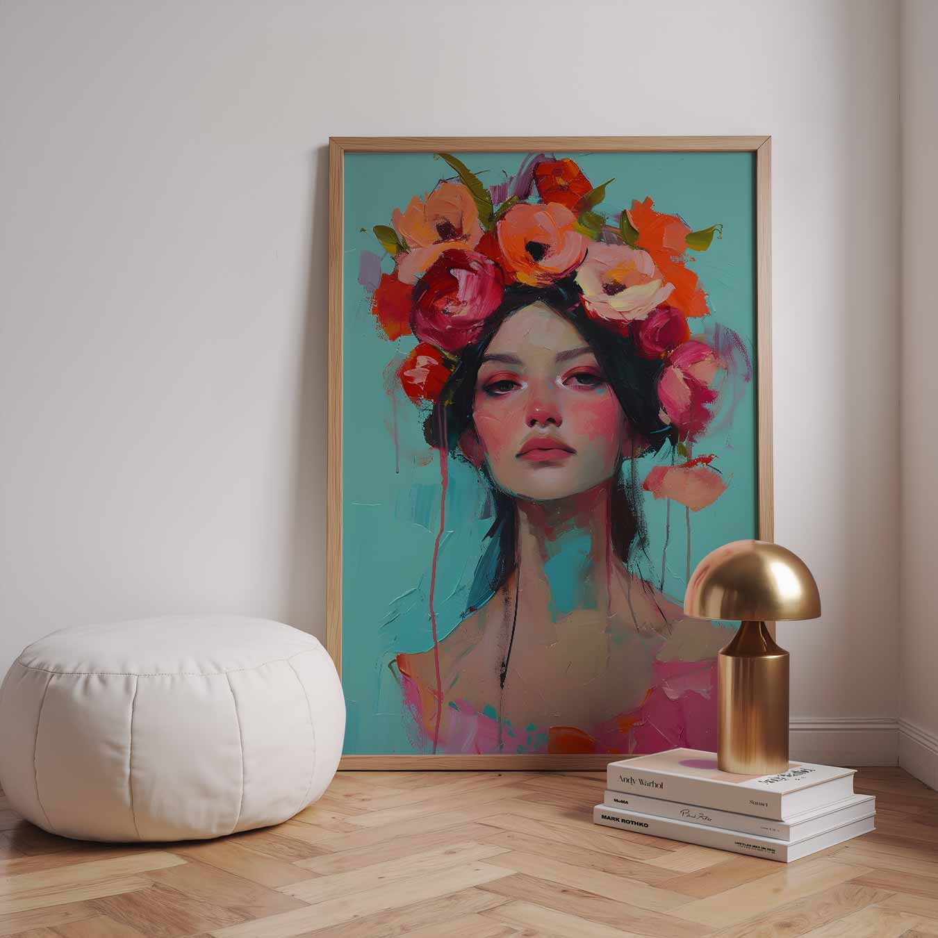 Bloemen Prinses Portret Poster-WallArtistic