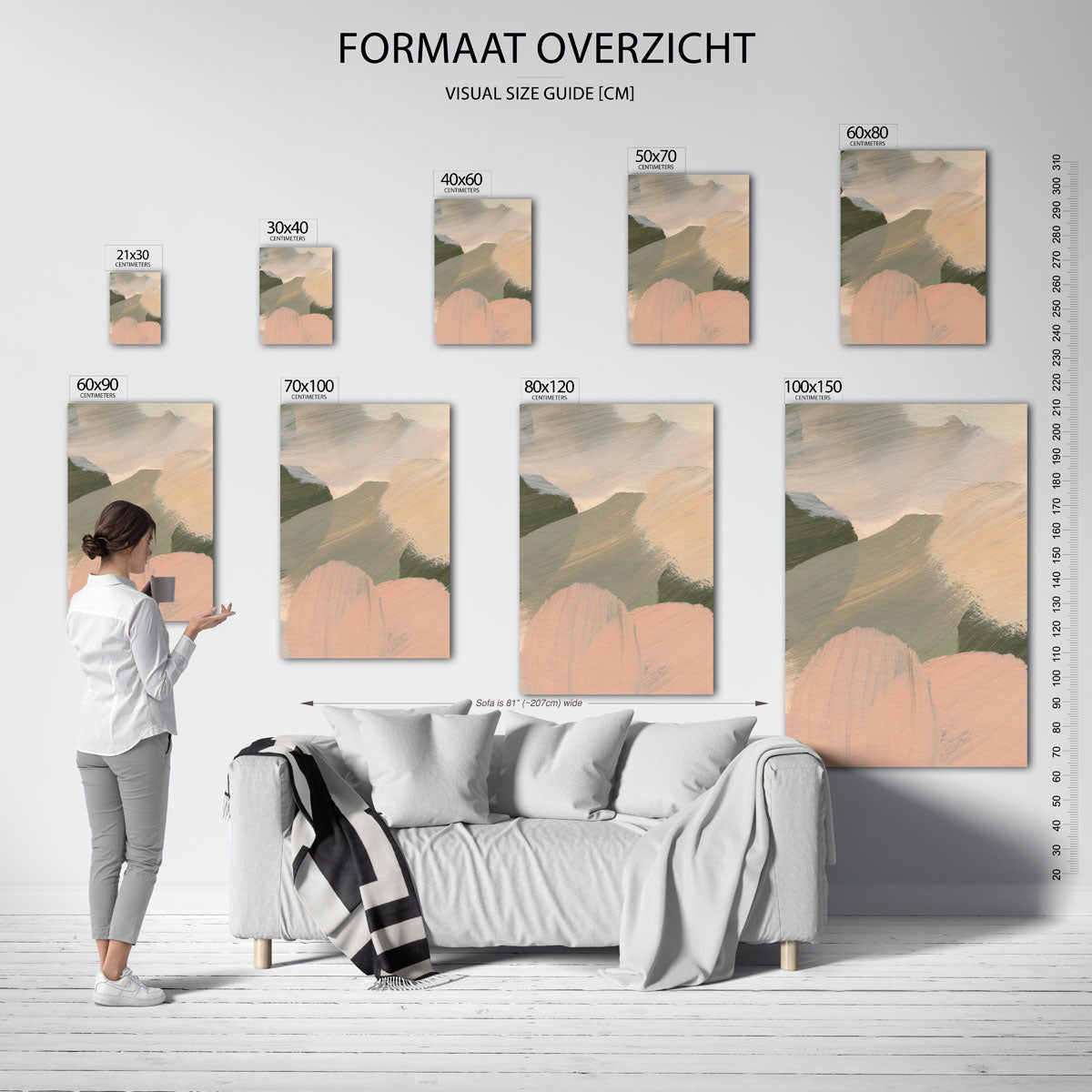 Abstracte penseelstreken Poster