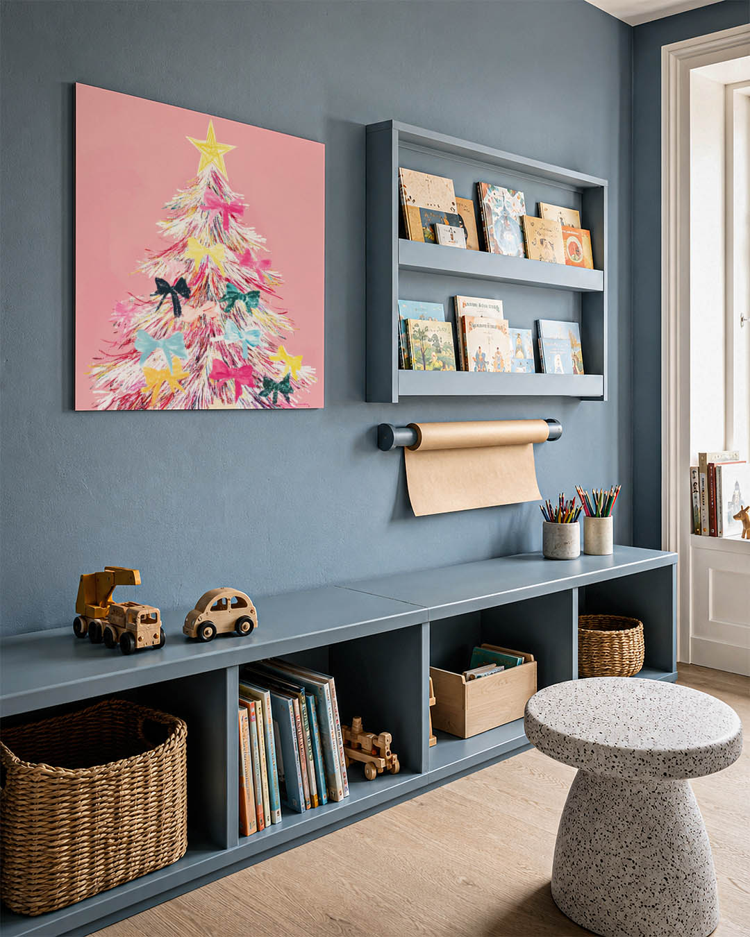 Kleurrijke kerstboom Kunstwerk