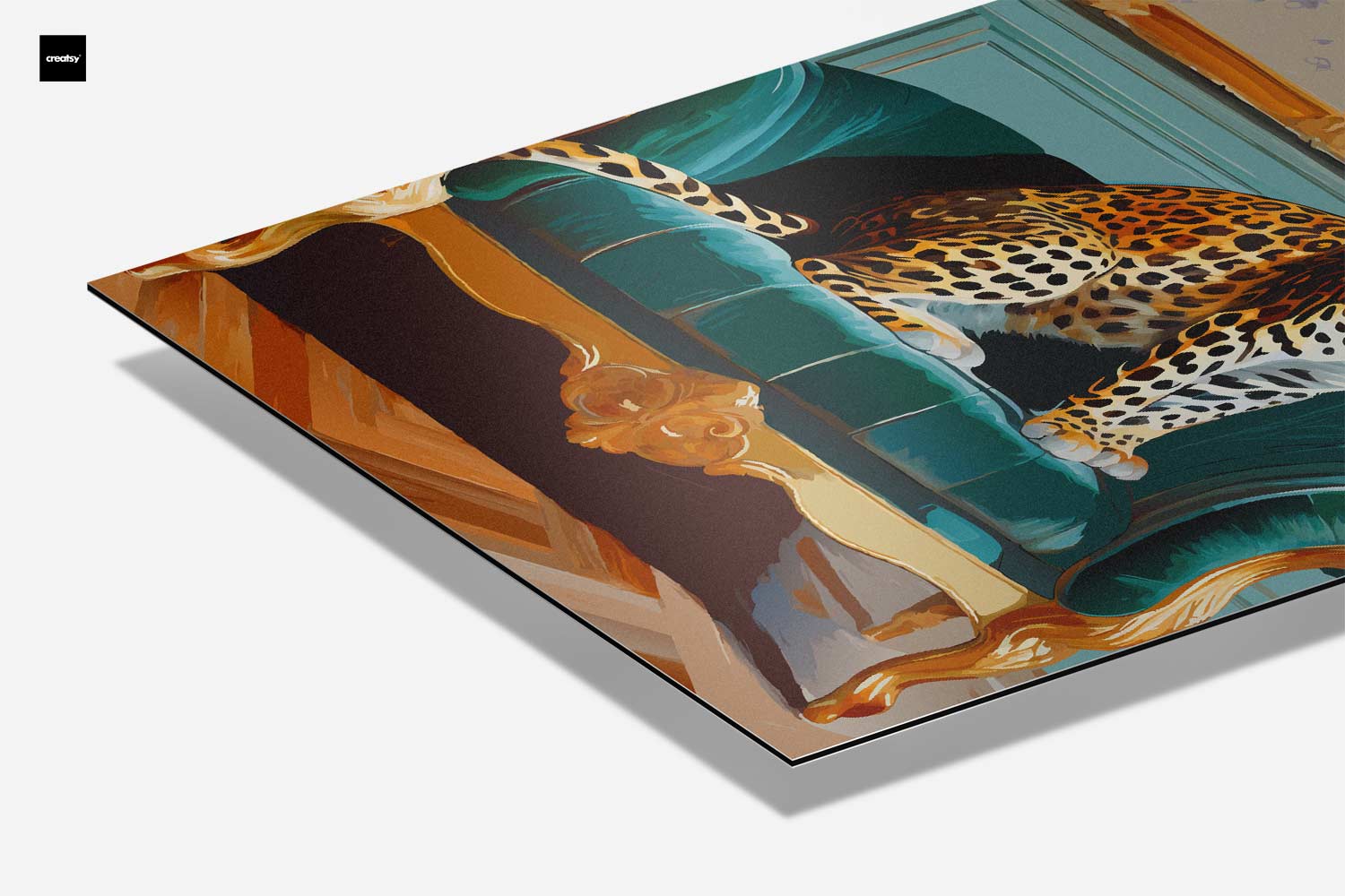 Luxurious Leopard on Chic Sofa Artwork