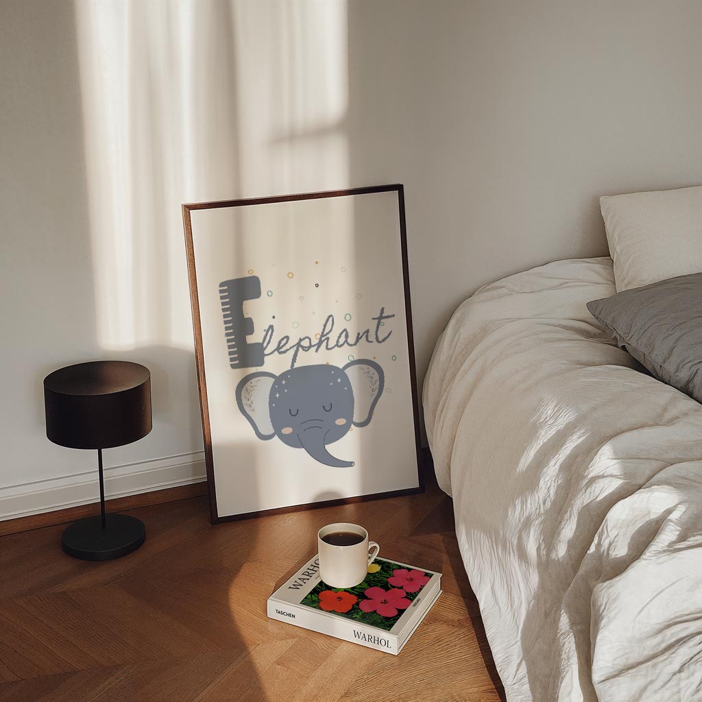 Dromerige Olifant Kinderkamer Poster-WallArtistic