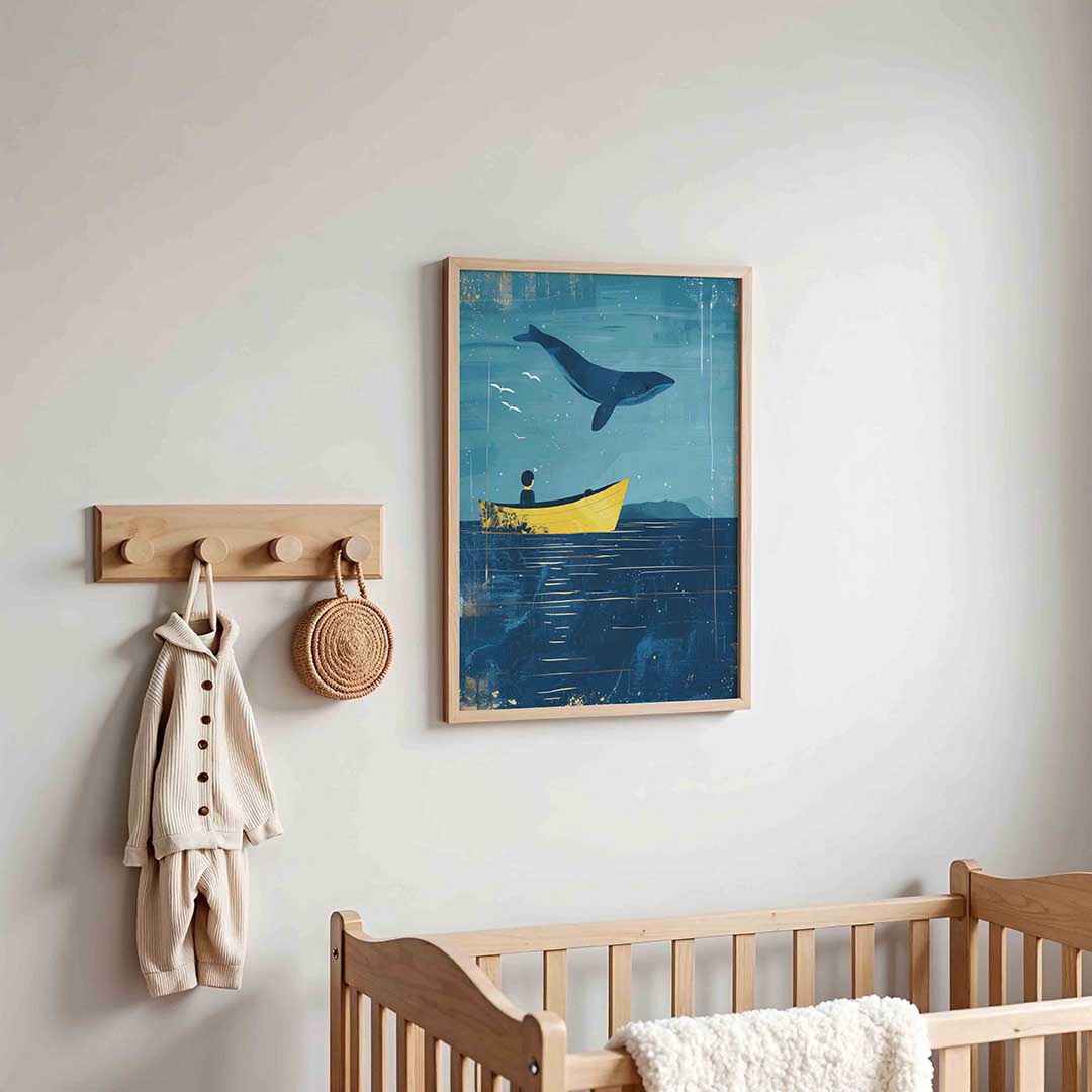 Walvis en boot Poster