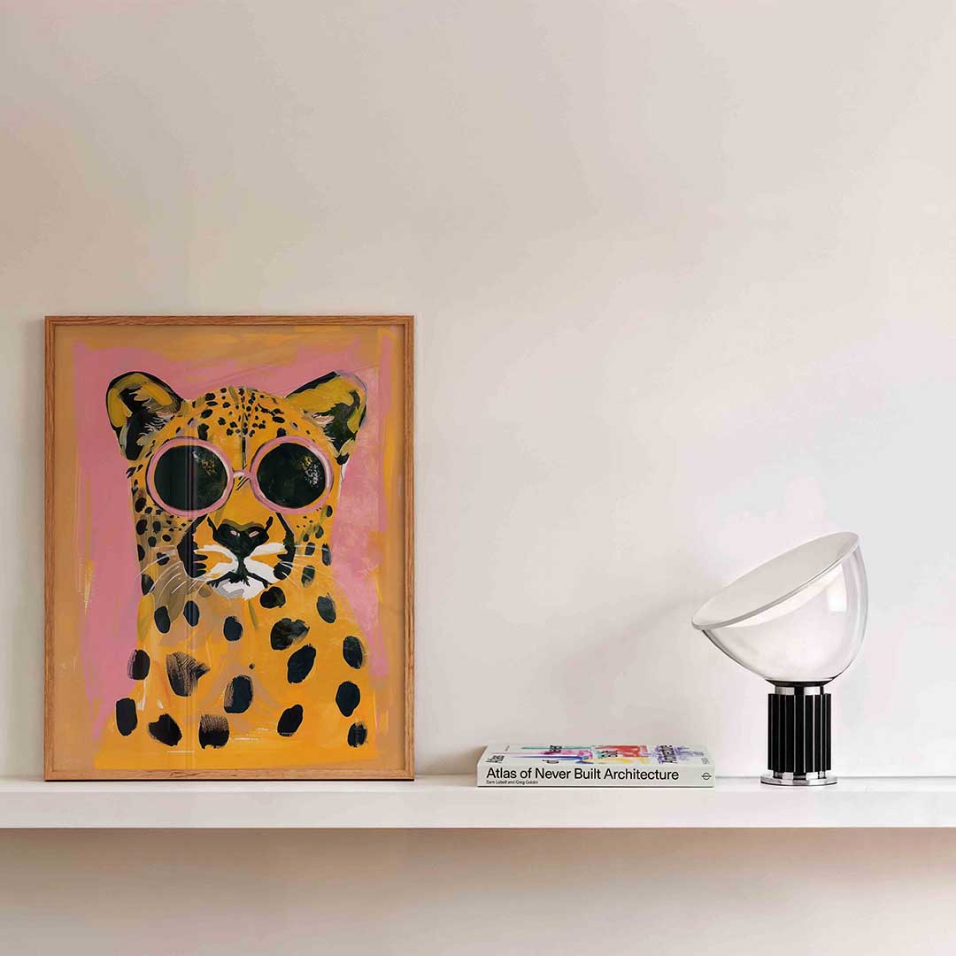 Luipaard met zonnebril Poster