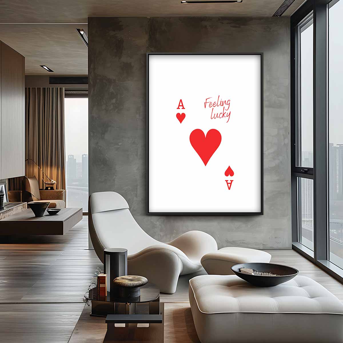 Gelukzalig Harten Aas Kunstwerk-canvas-dibond-plexiglas-wanddecoratie-WallArtistic