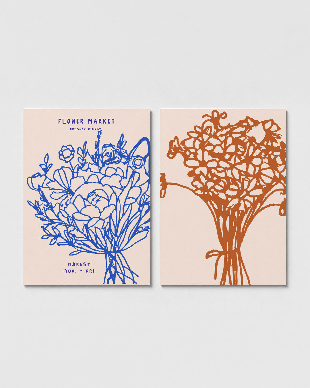 Bloemrijke lijnenspel Posterset