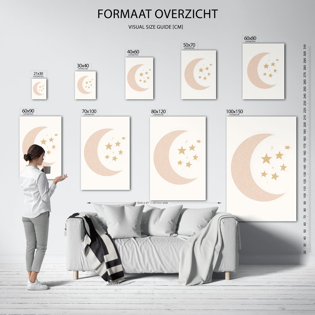 Maan en sterren Poster
