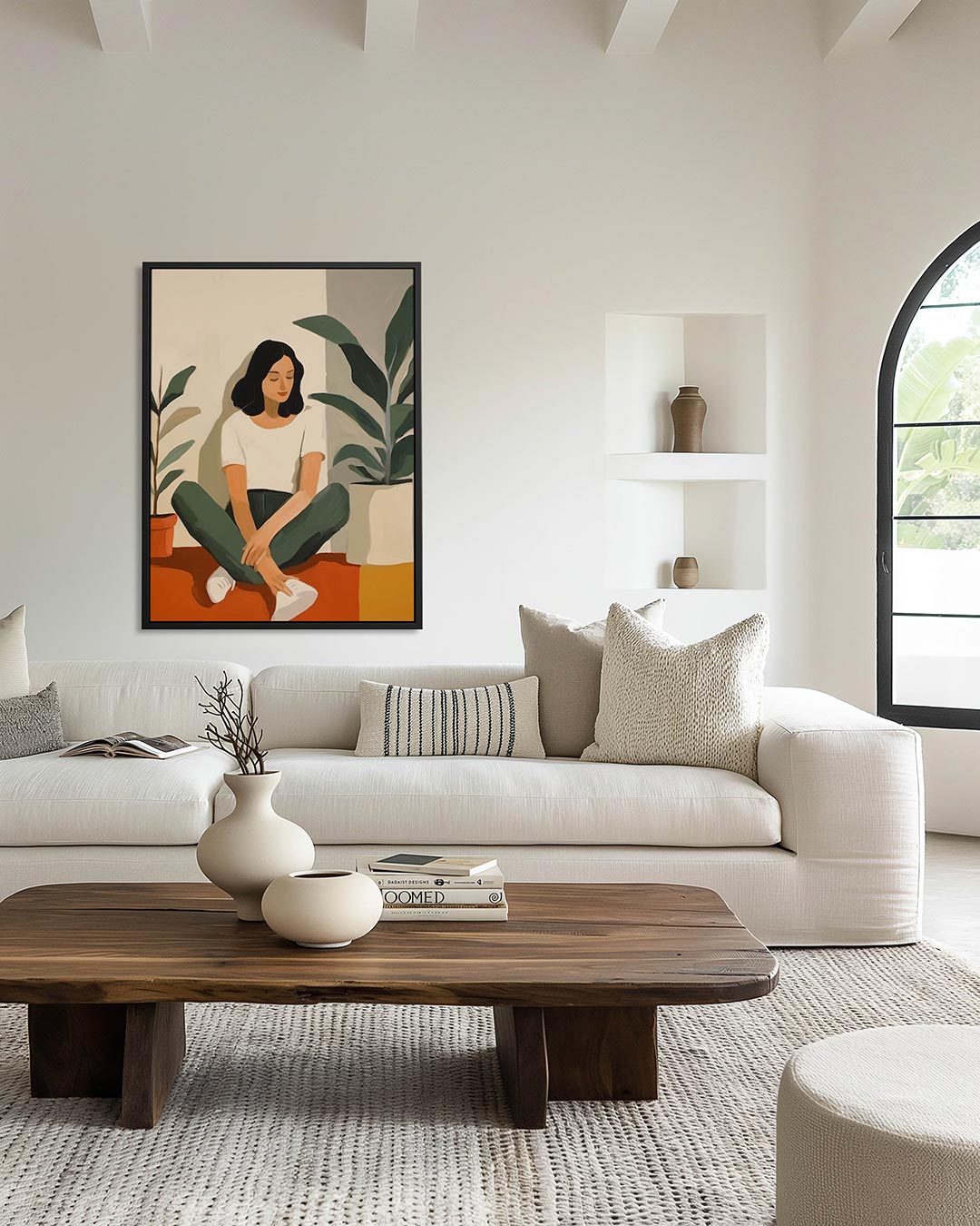 Vrouw met planten Kunstwerk