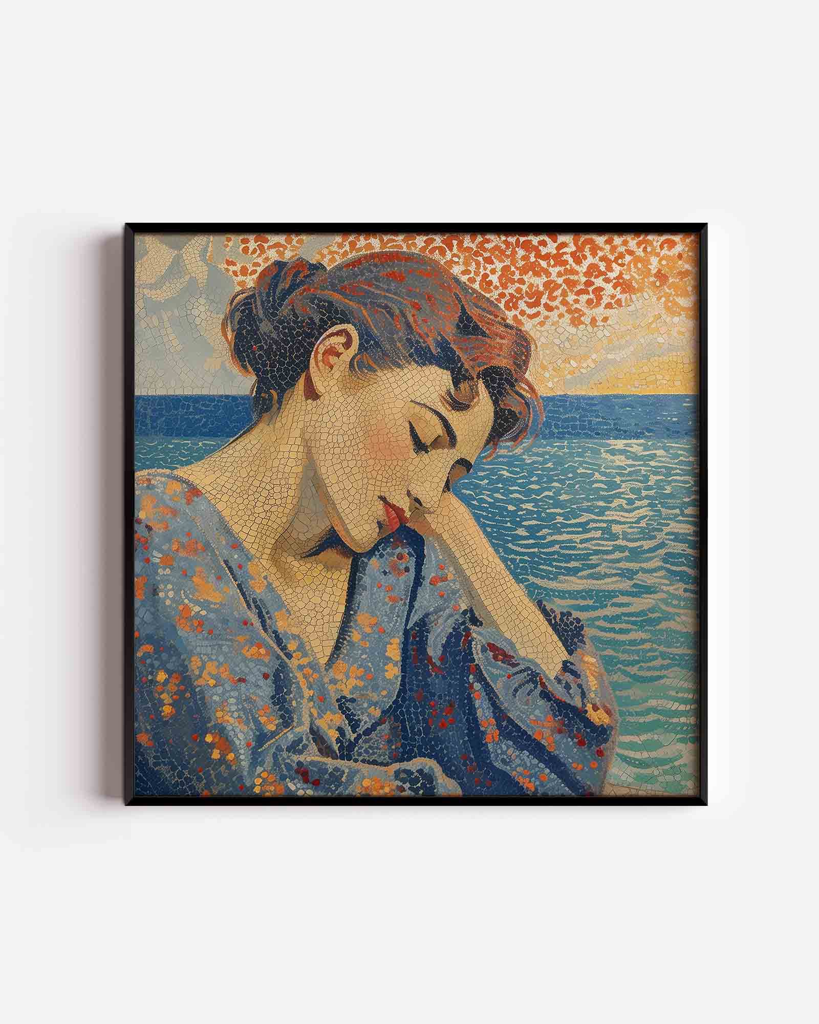 Vrouw bij zee Poster