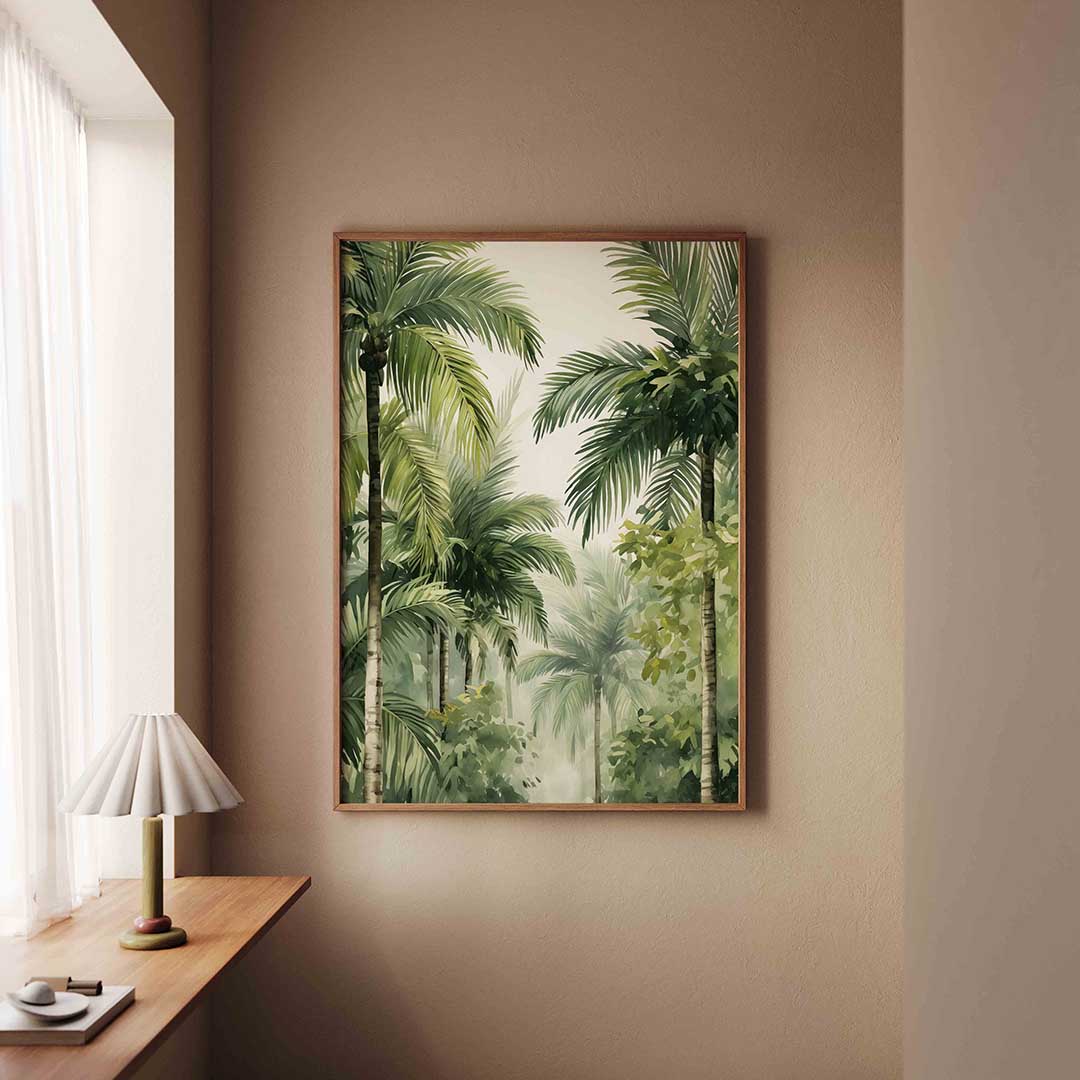Palmbladeren en bomen Poster