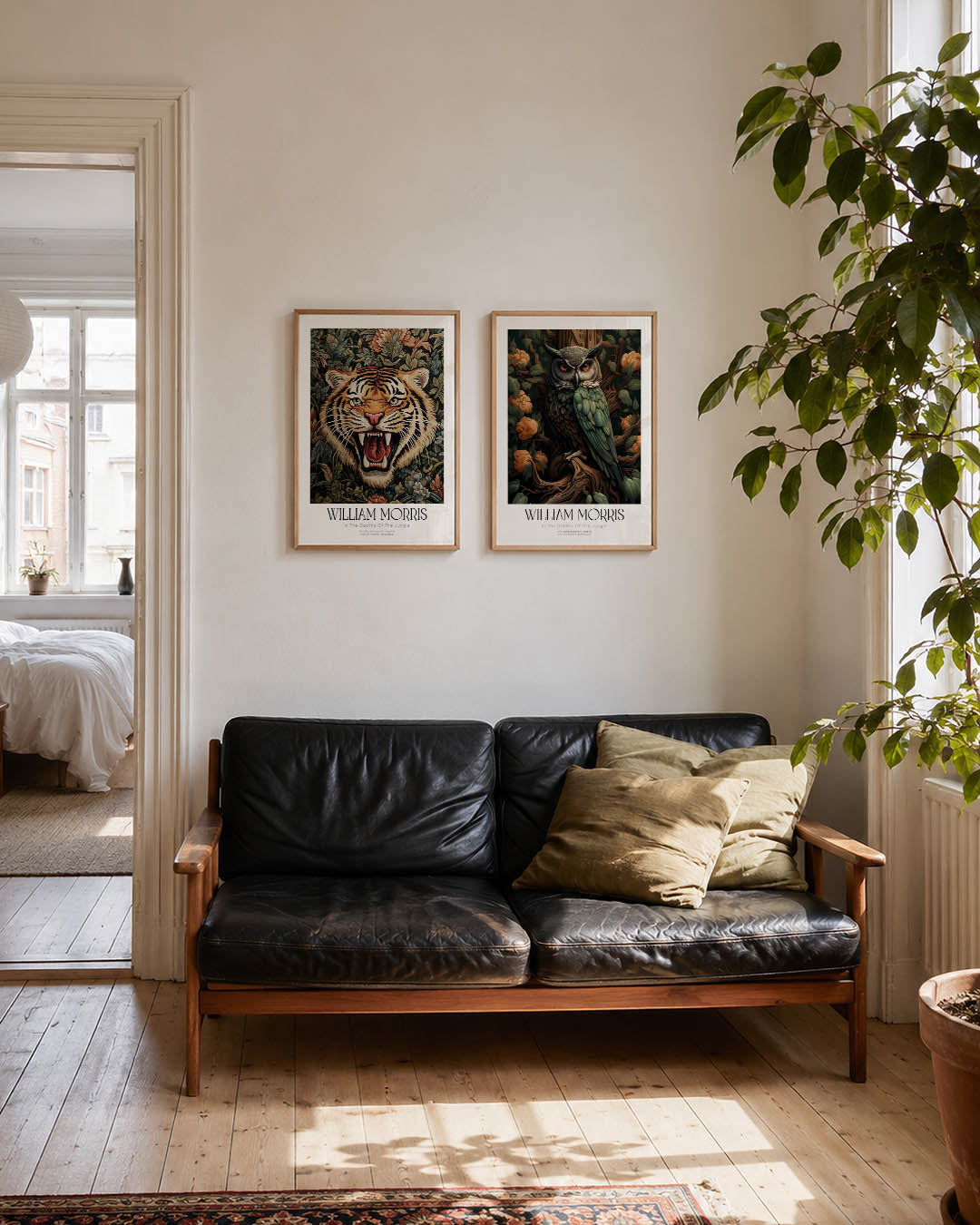 Tijger en bladeren Posterset