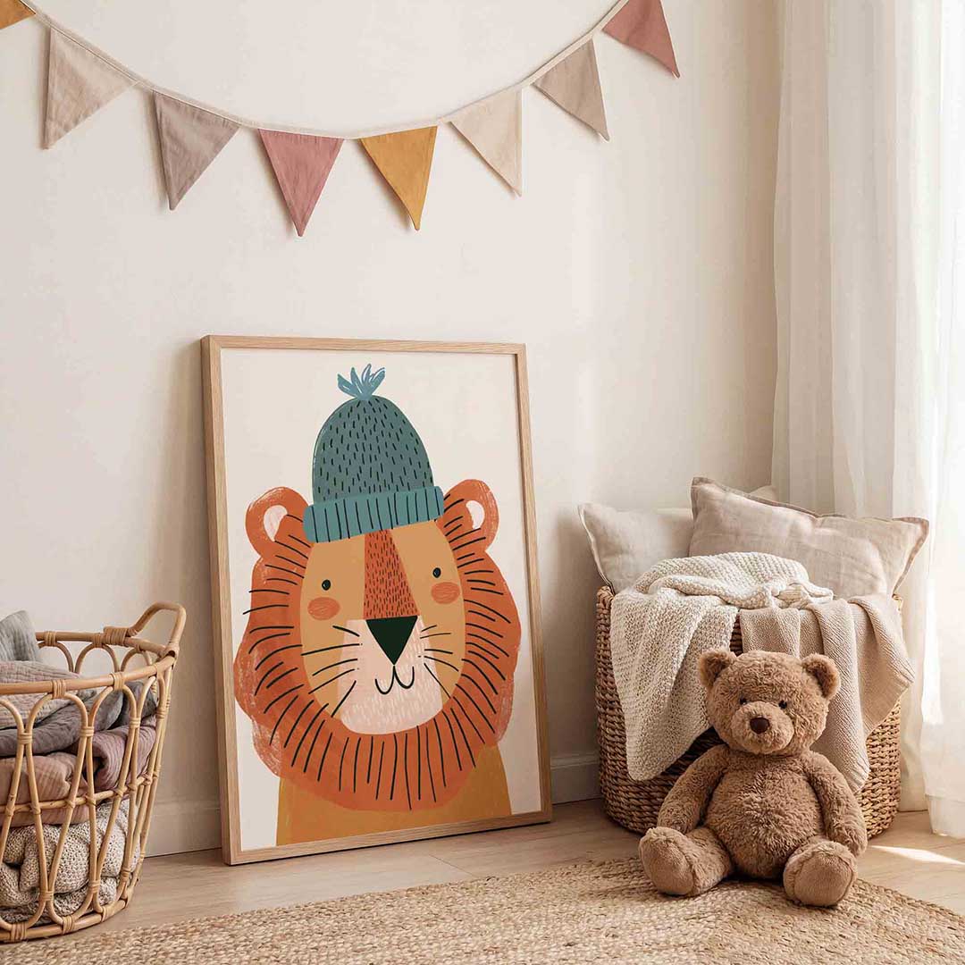 Leeuw met muts Poster