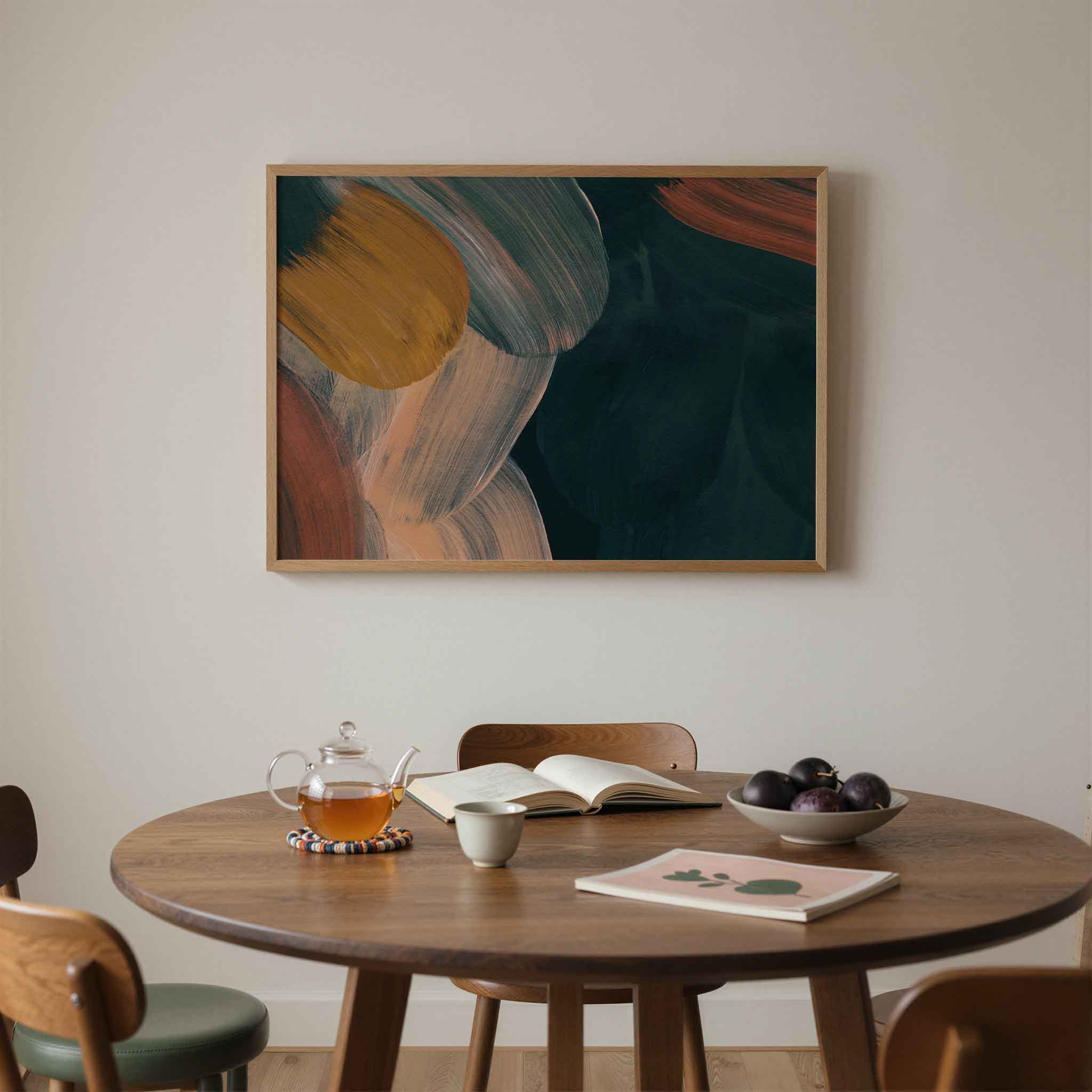 Abstracte penseelstreken Poster