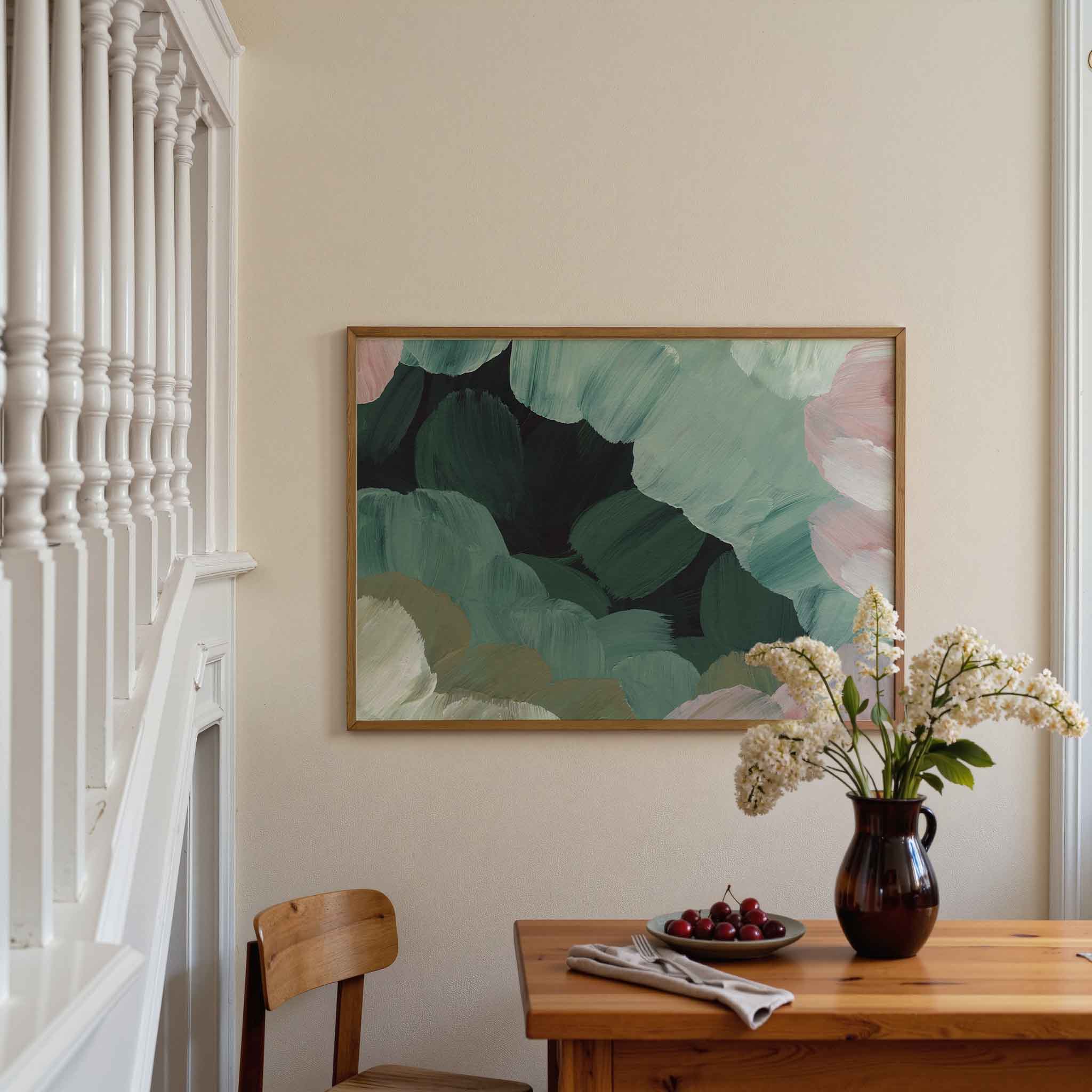 Abstracte groene bladeren Poster