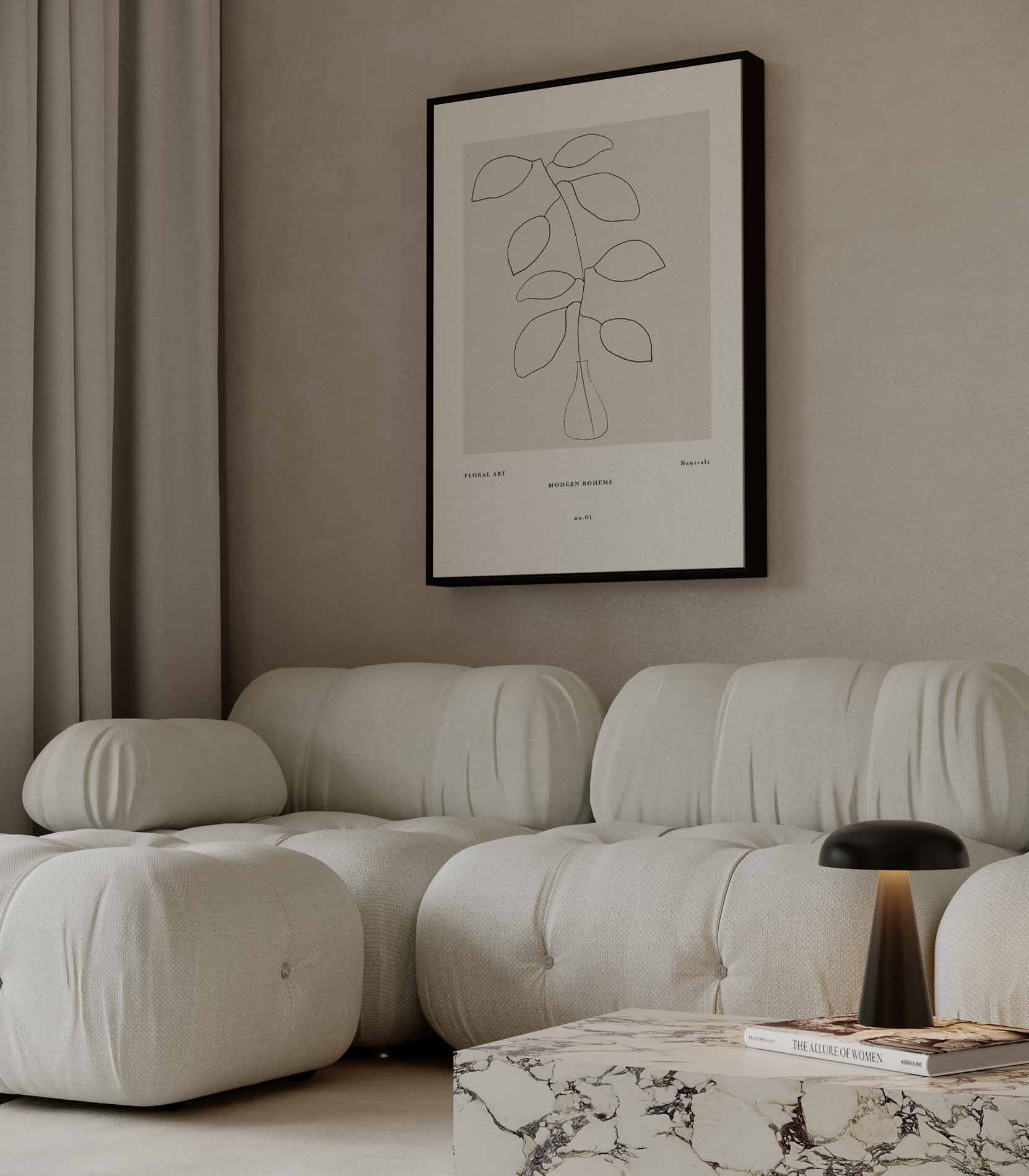 Modern Boho Flora Kunstwerk-canvas-dibond-plexiglas-wanddecoratie-WallArtistic