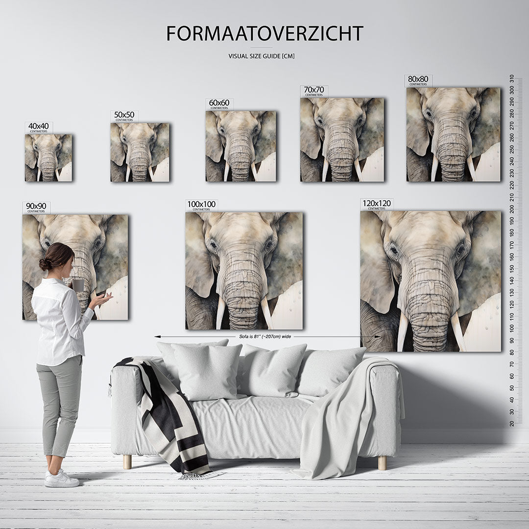 Olifant portret Kunstwerk