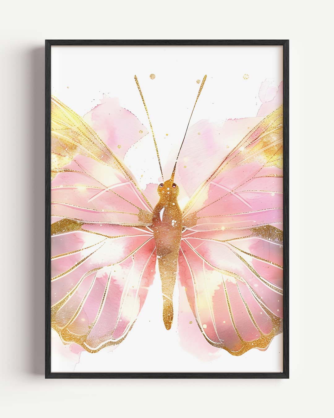 Dromerige Vlinder Met Gouden Accent Poster-WallArtistic