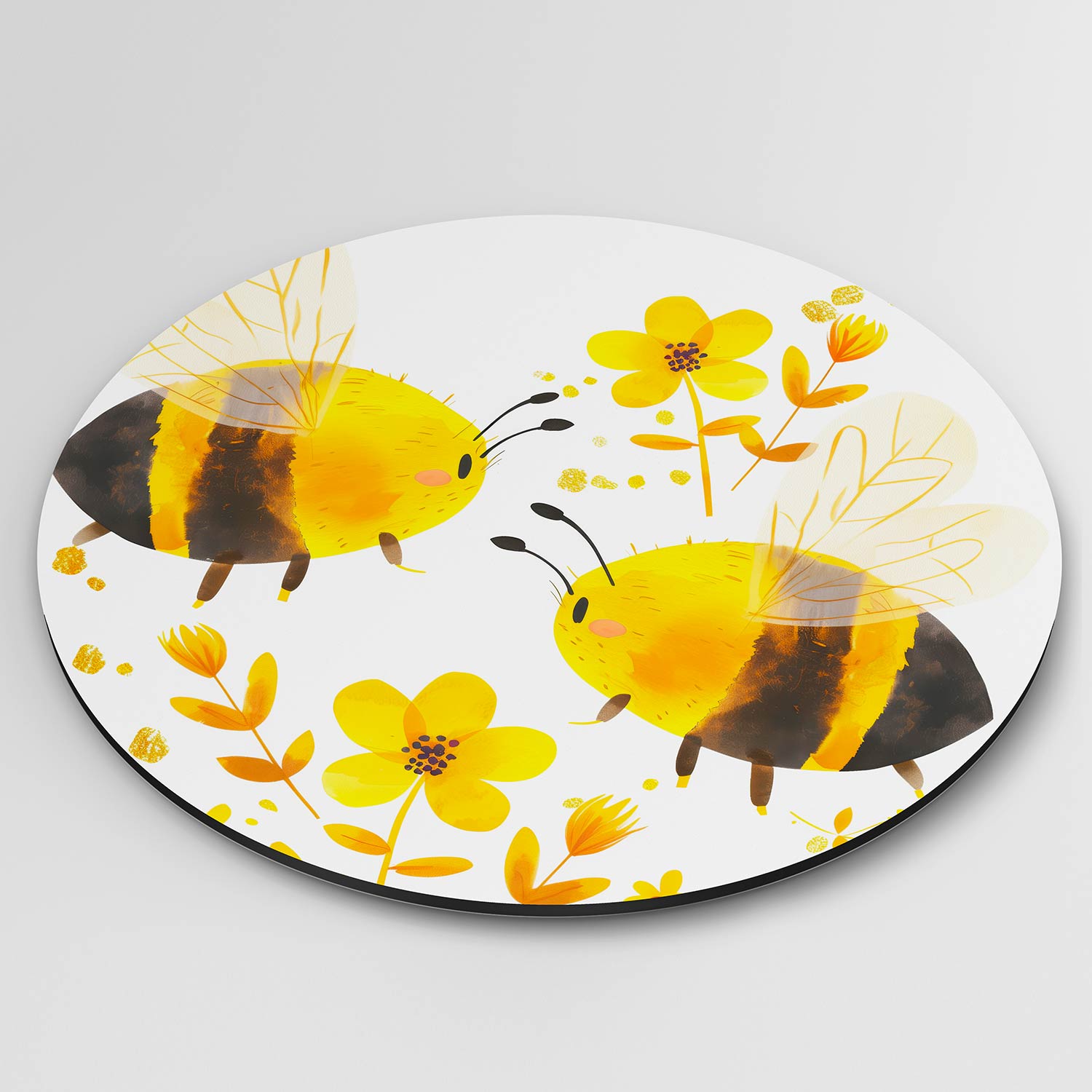 Bij en bloemen Muurcirkel