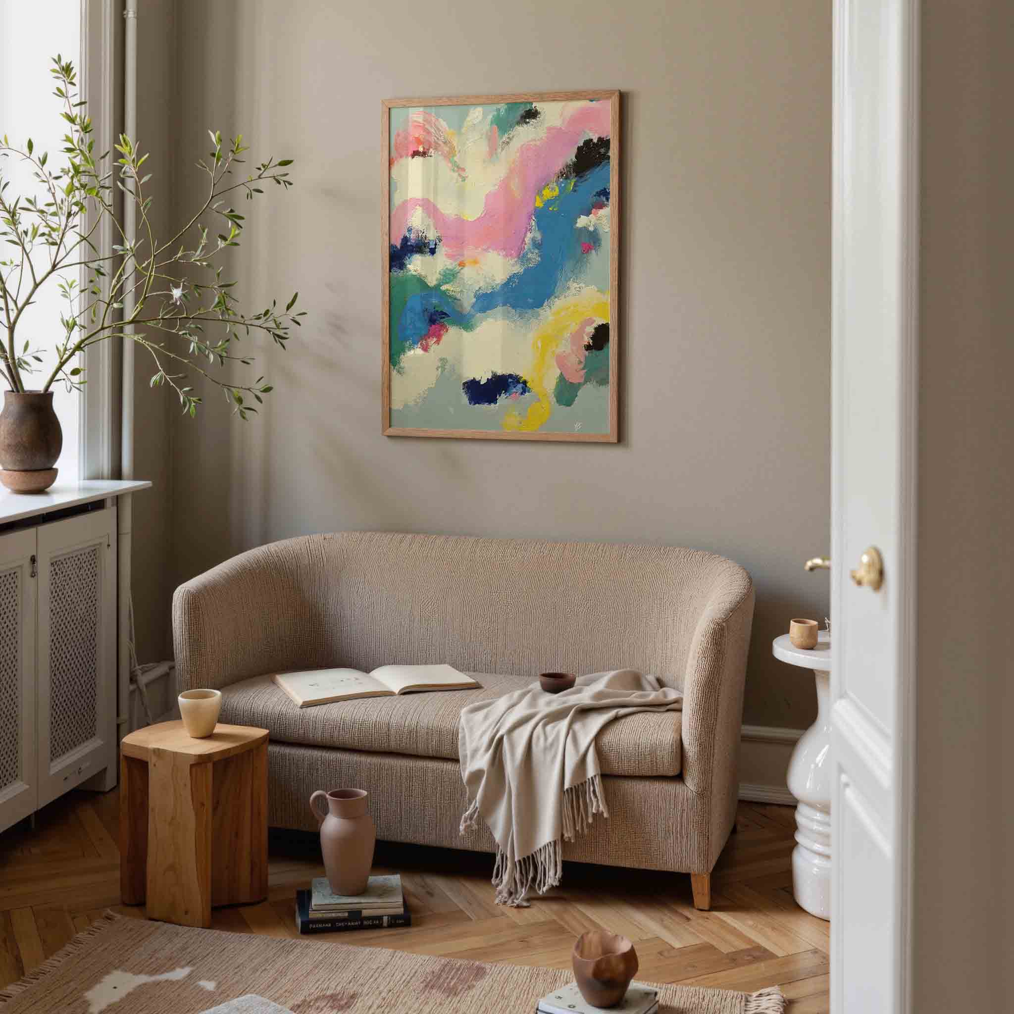 Abstracte kleurenexplosie Poster