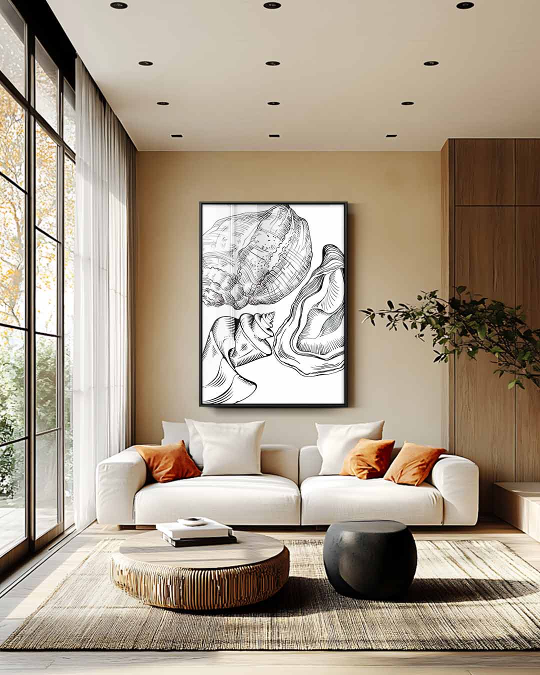 Maritieme Schelpenschets Kunstwerk-canvas-dibond-plexiglas-wanddecoratie-WallArtistic