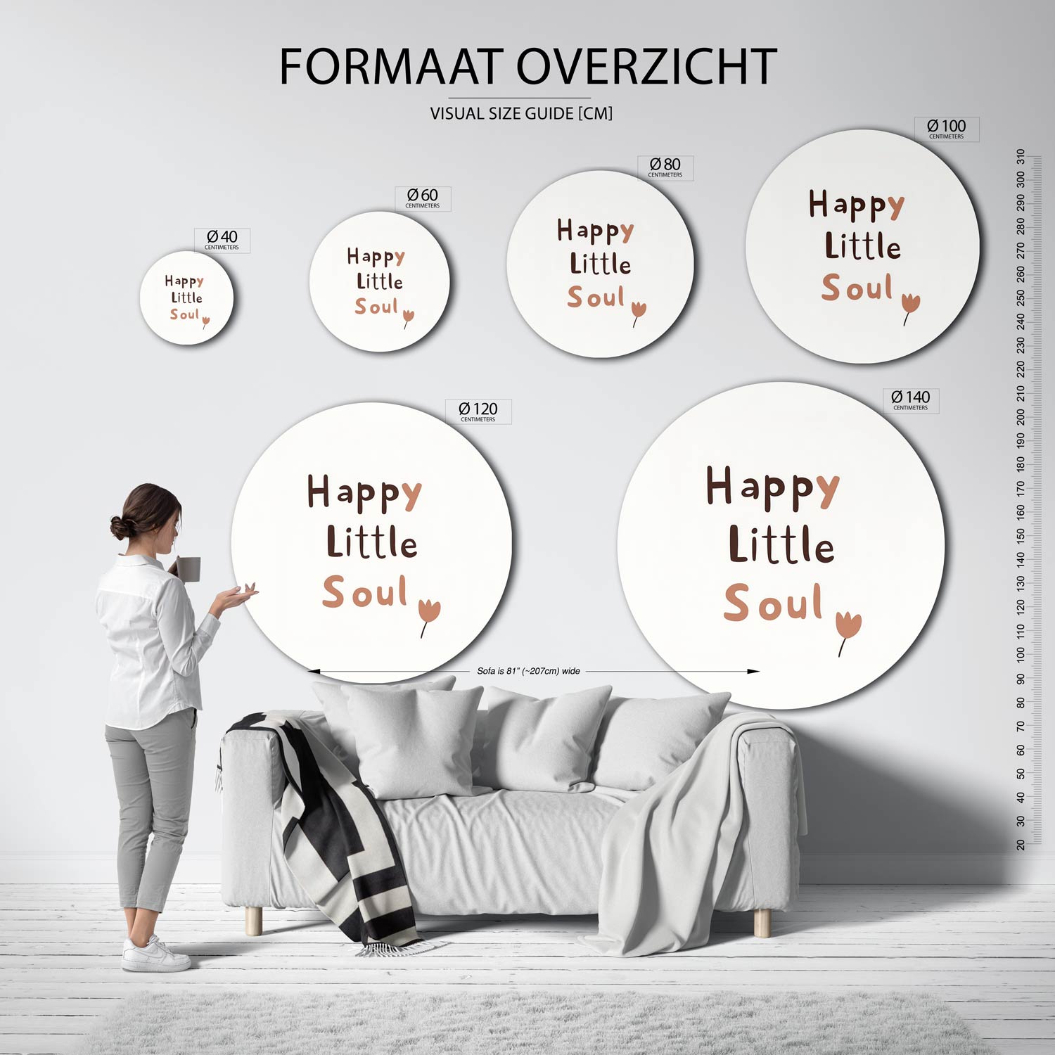 Happy little soul Muurcirkel