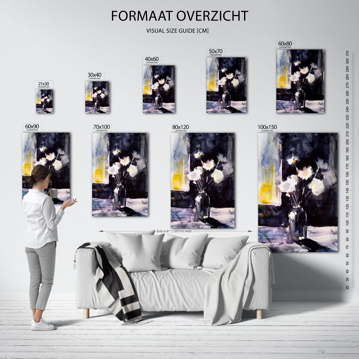 Bloemen in vaas Poster