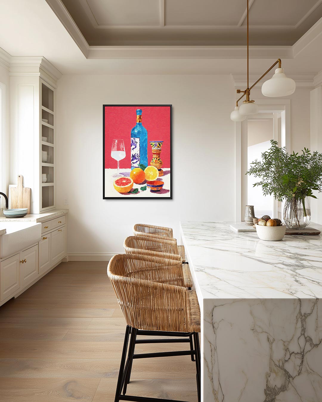 Sinaasappels in schaal Kunstwerk