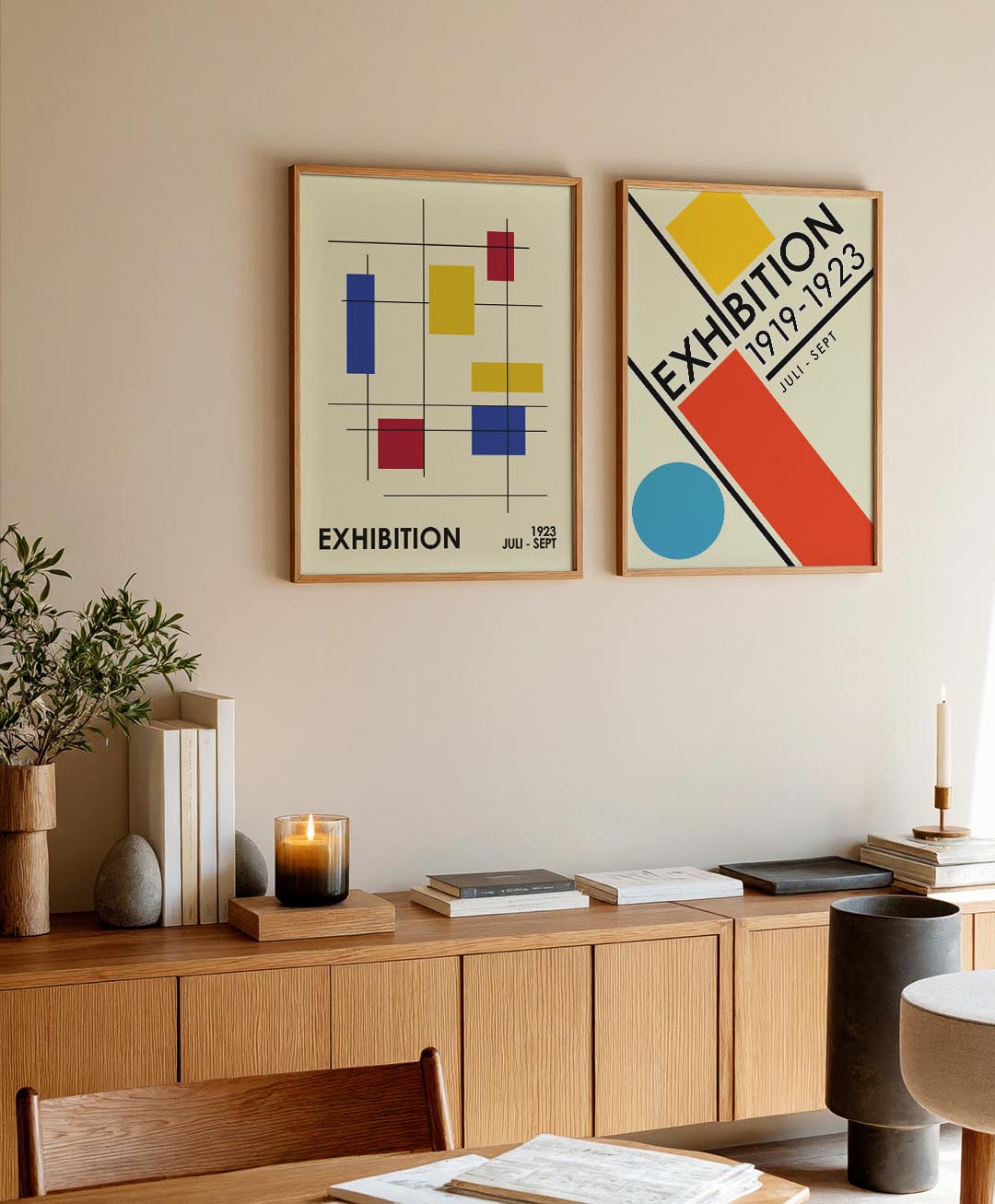 Kleurrijke lijnen Posterset