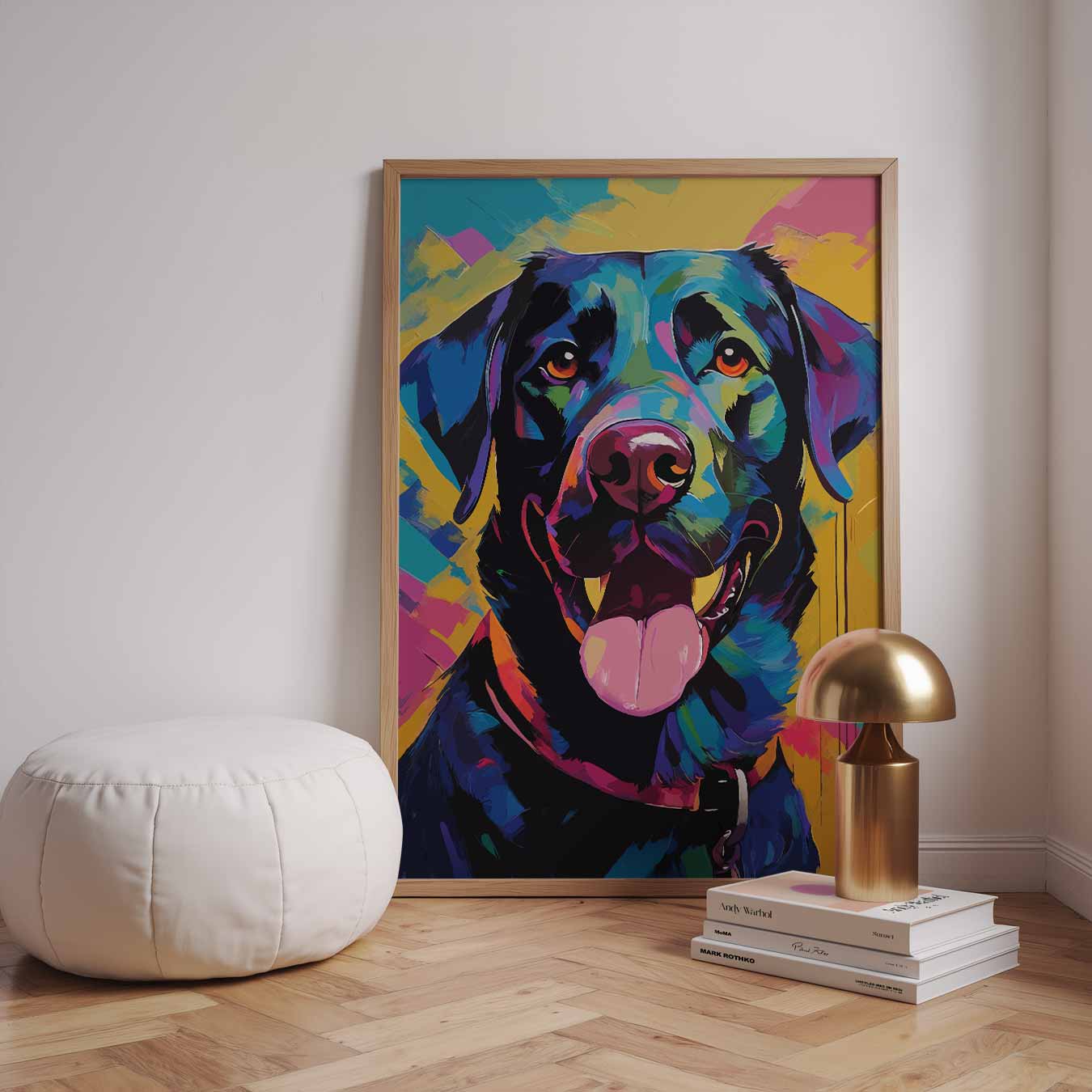Kleurrijke Hond Vrolijkheid Poster-WallArtistic